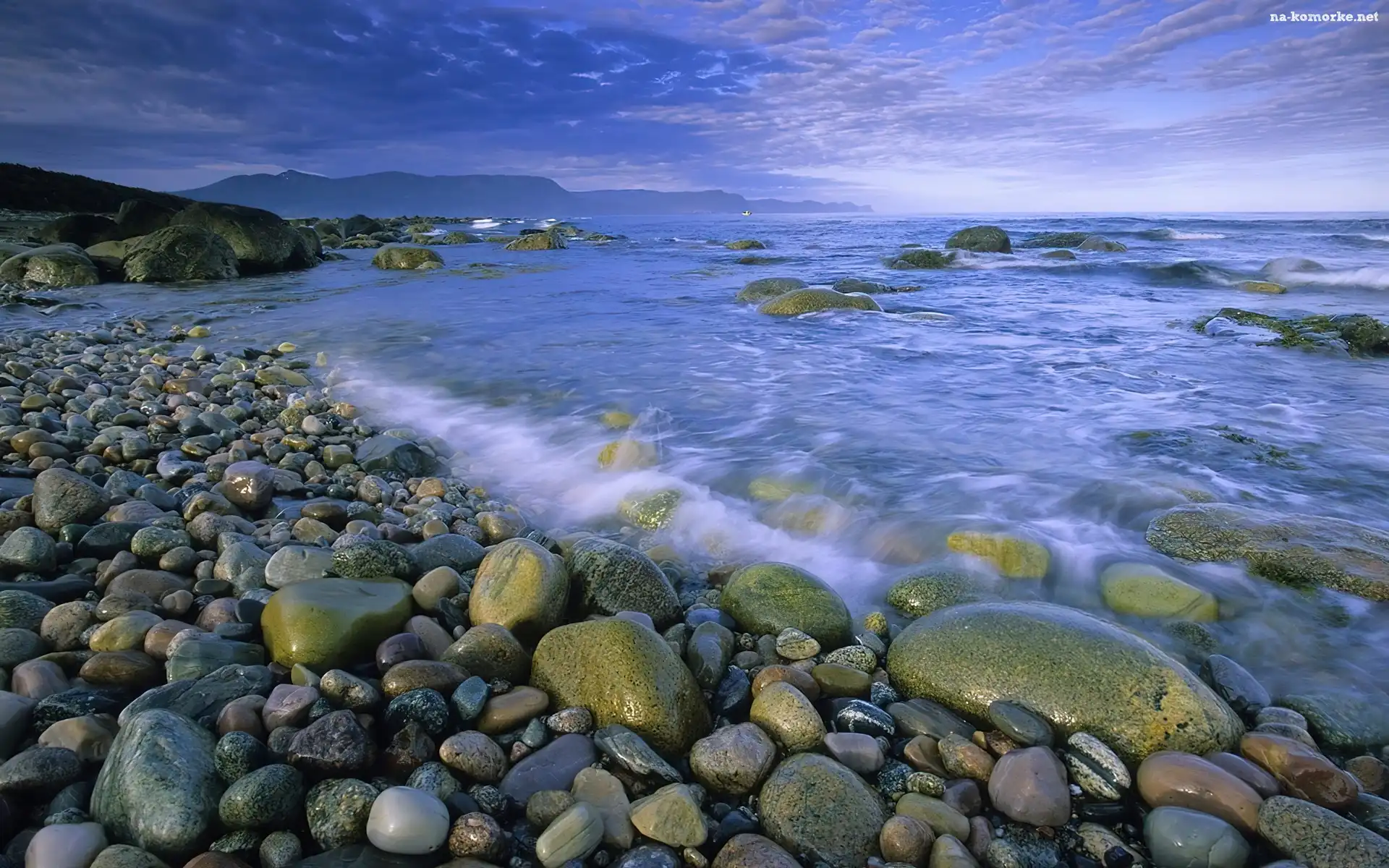 Morze, Plaża, Niebo, Kamienista