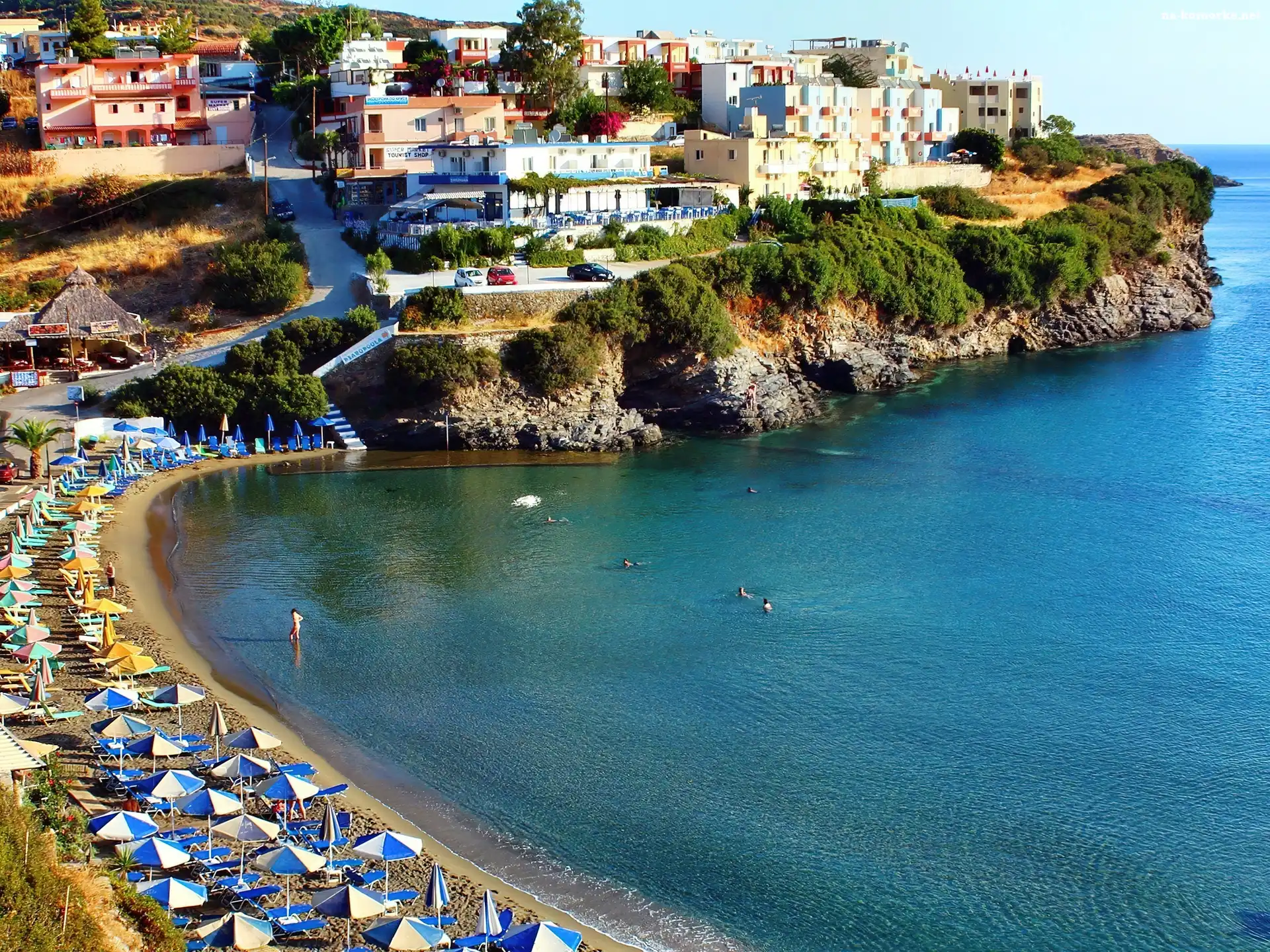 Morze, Grecja, Plaża, Kreta