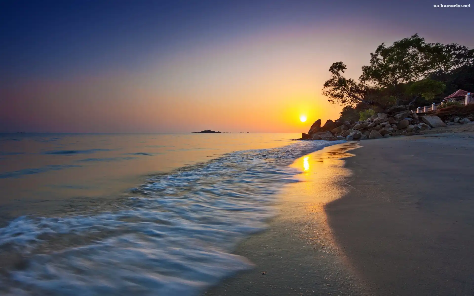 Morze, Słońca, Plaża, Zachód