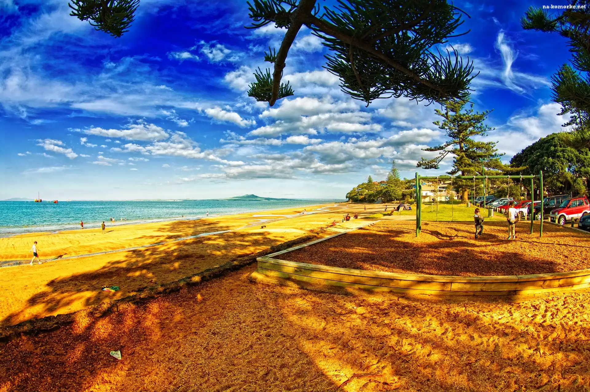 Morze, Zabaw, Plaża, Plac