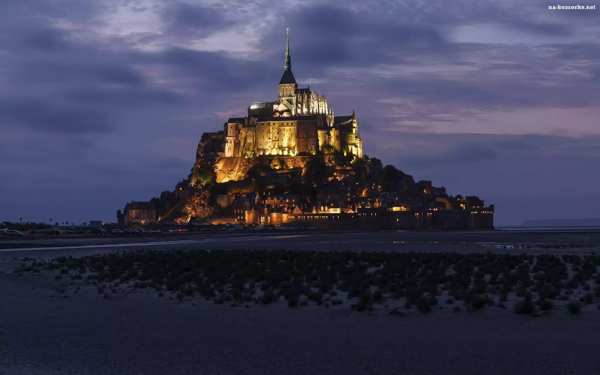 Francja, Mont Saint-Michel, Sanktuarium Michała Anioła, Wyspa, Morze