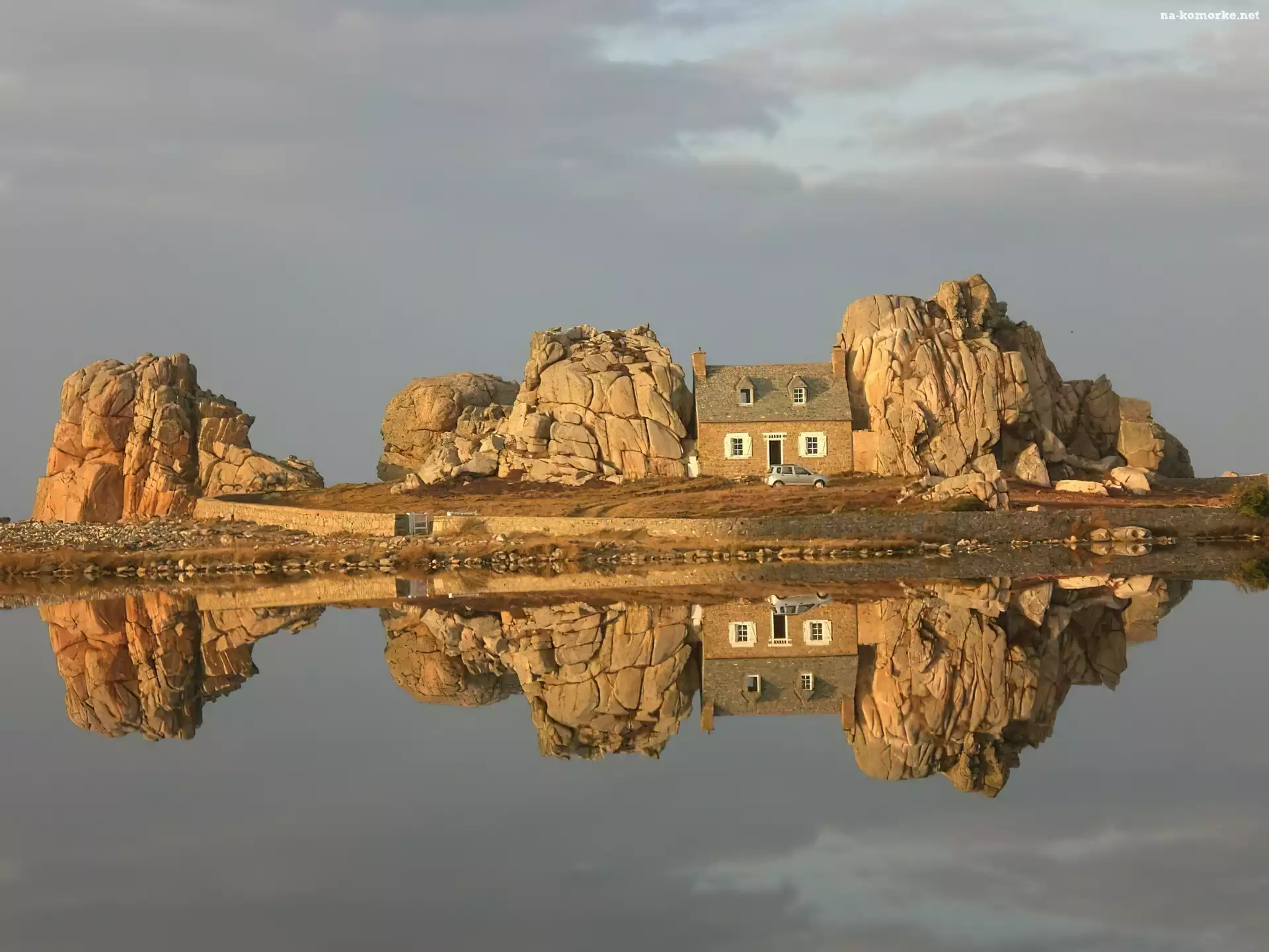 Morze, Domek, Wybrzeże, Skały
