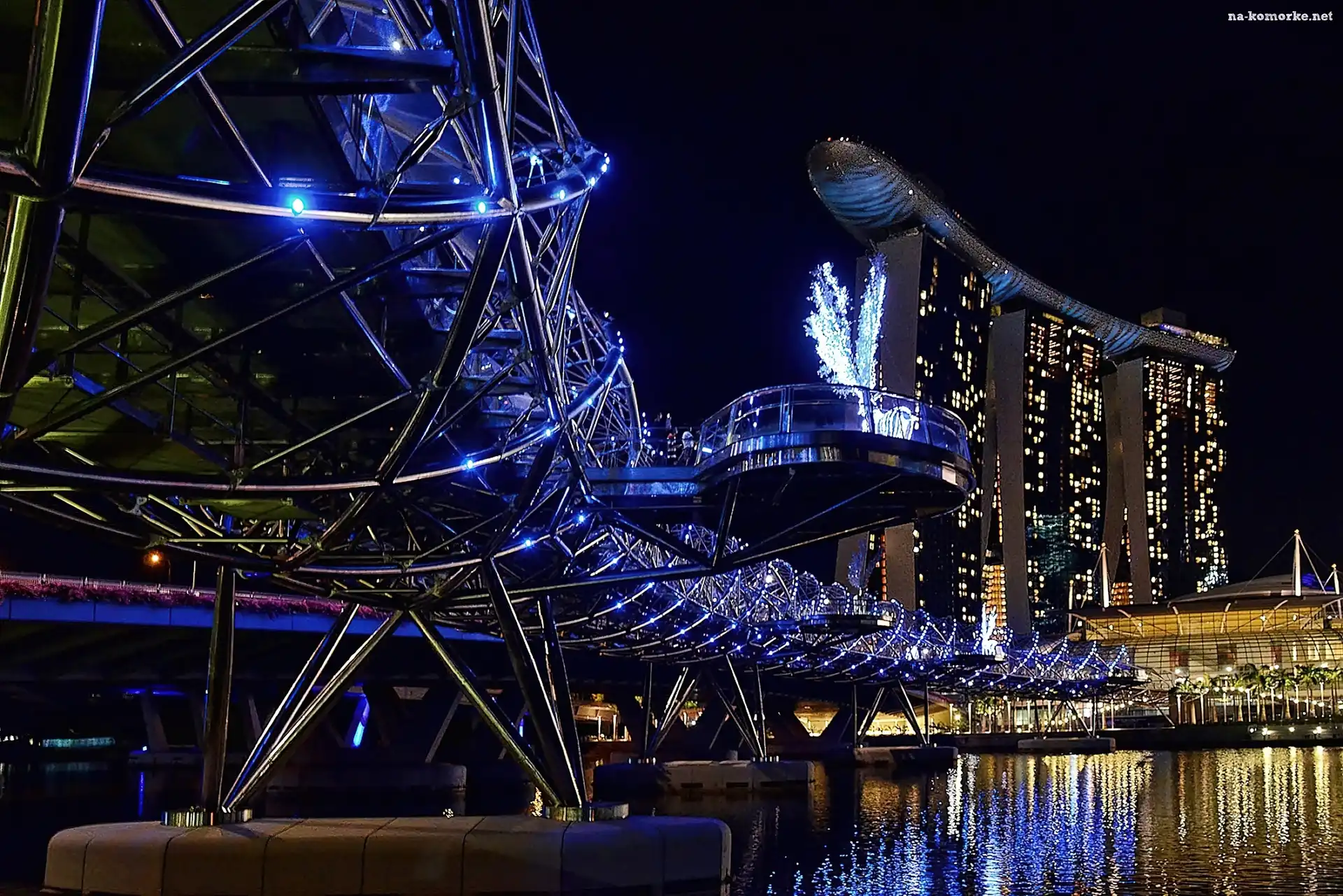 Most, Nocą, Helix, Singapur