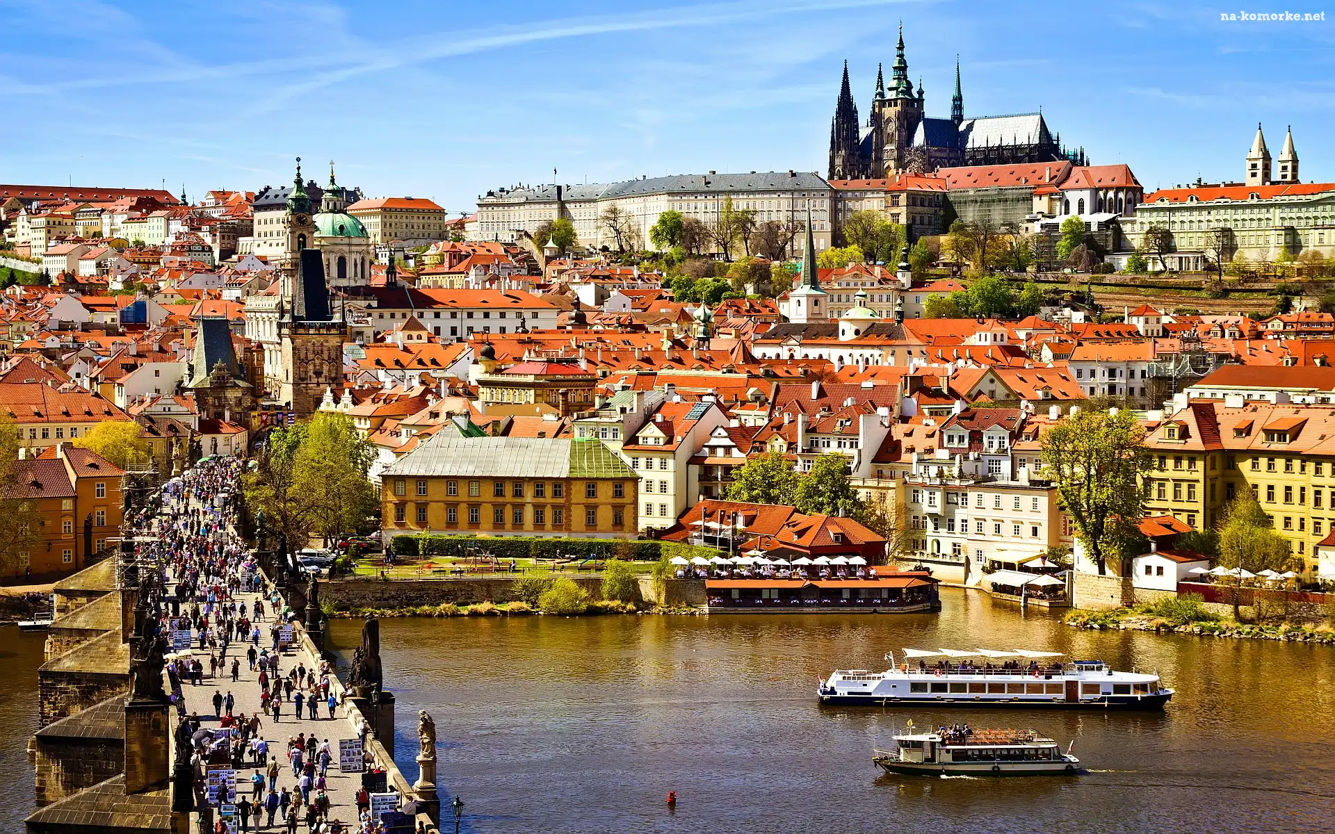 Most, Czechy, Praga, Miasto, Rzeka