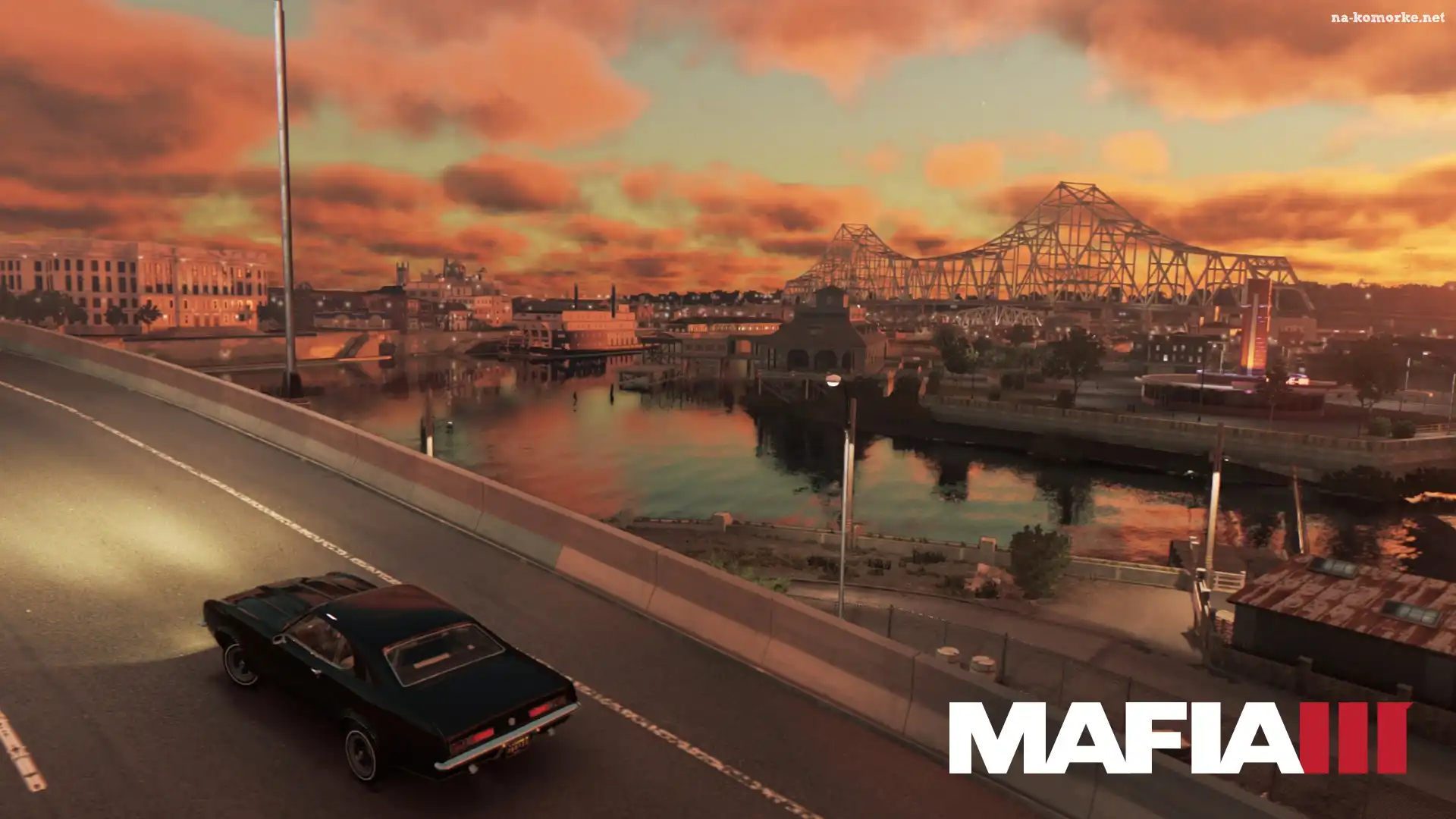 Most, Mafia III, Auto, Niebo, Miasto