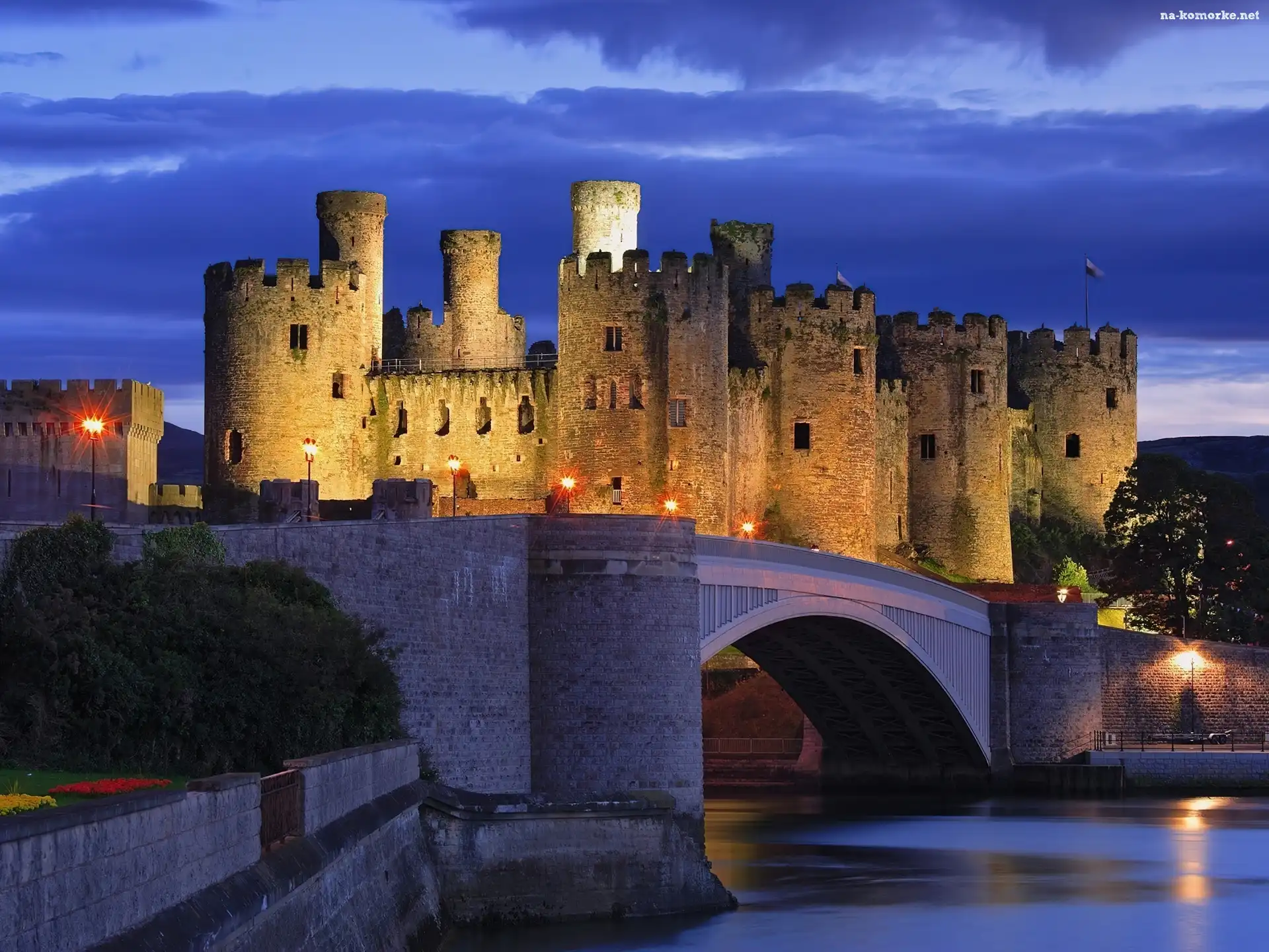 Rzeka Conwy, Zamek Conwy, Miasto Conwy, Walia, Most