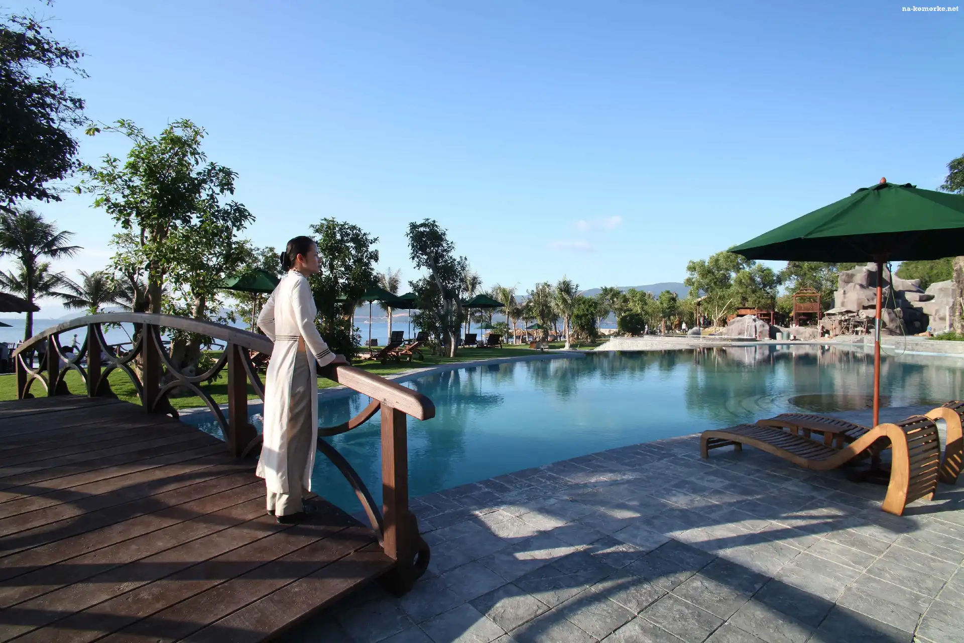 Mostek, Spa, Hotel, Wietnam, Kobieta, Basen