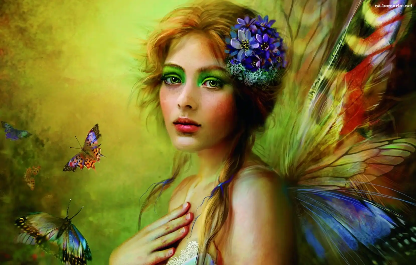 Kobieta, Motyl, Dłoń