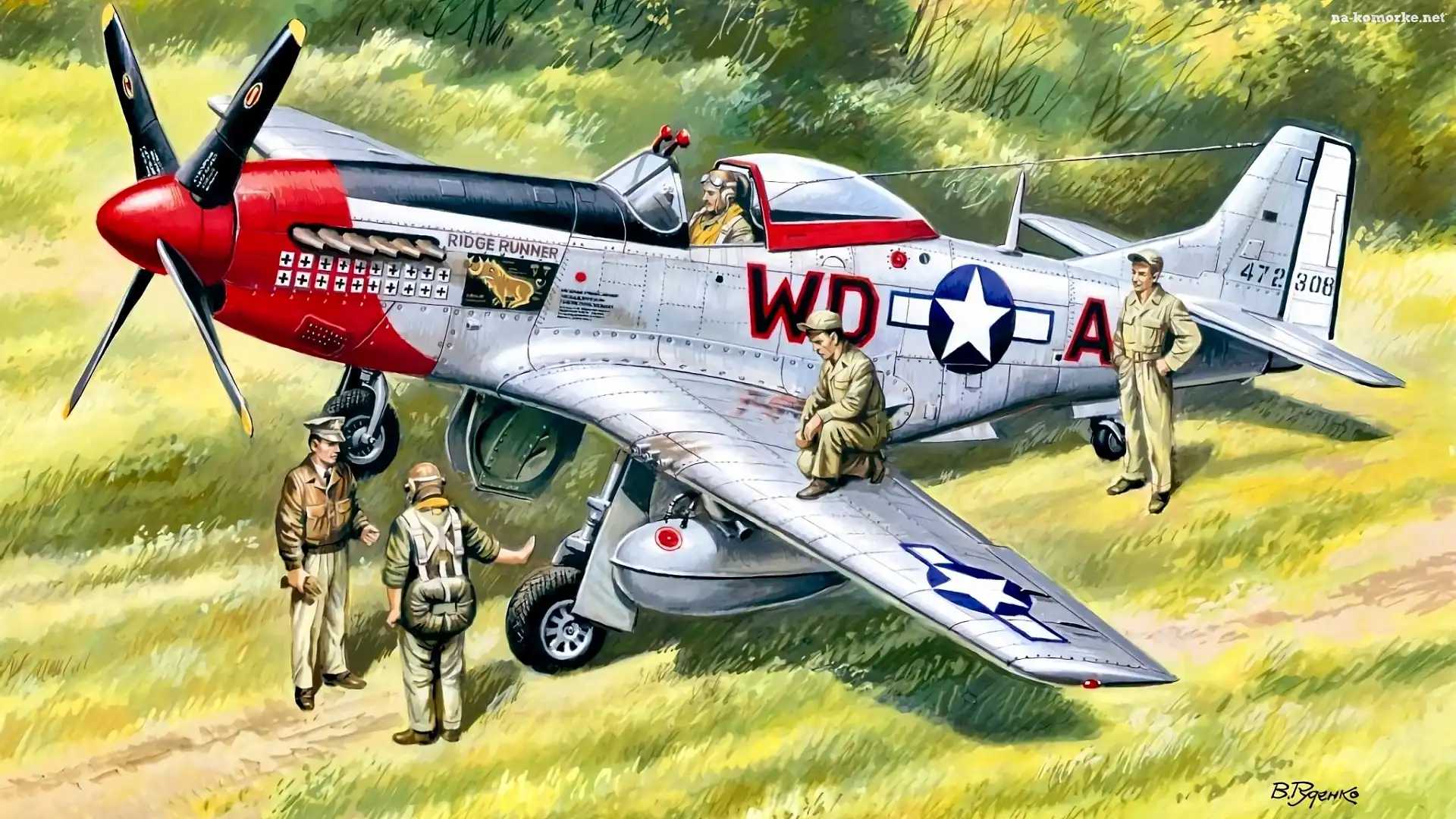 Samolot, Reprodukcja obrazu, Myśliwiec, North American P-51 Mustang