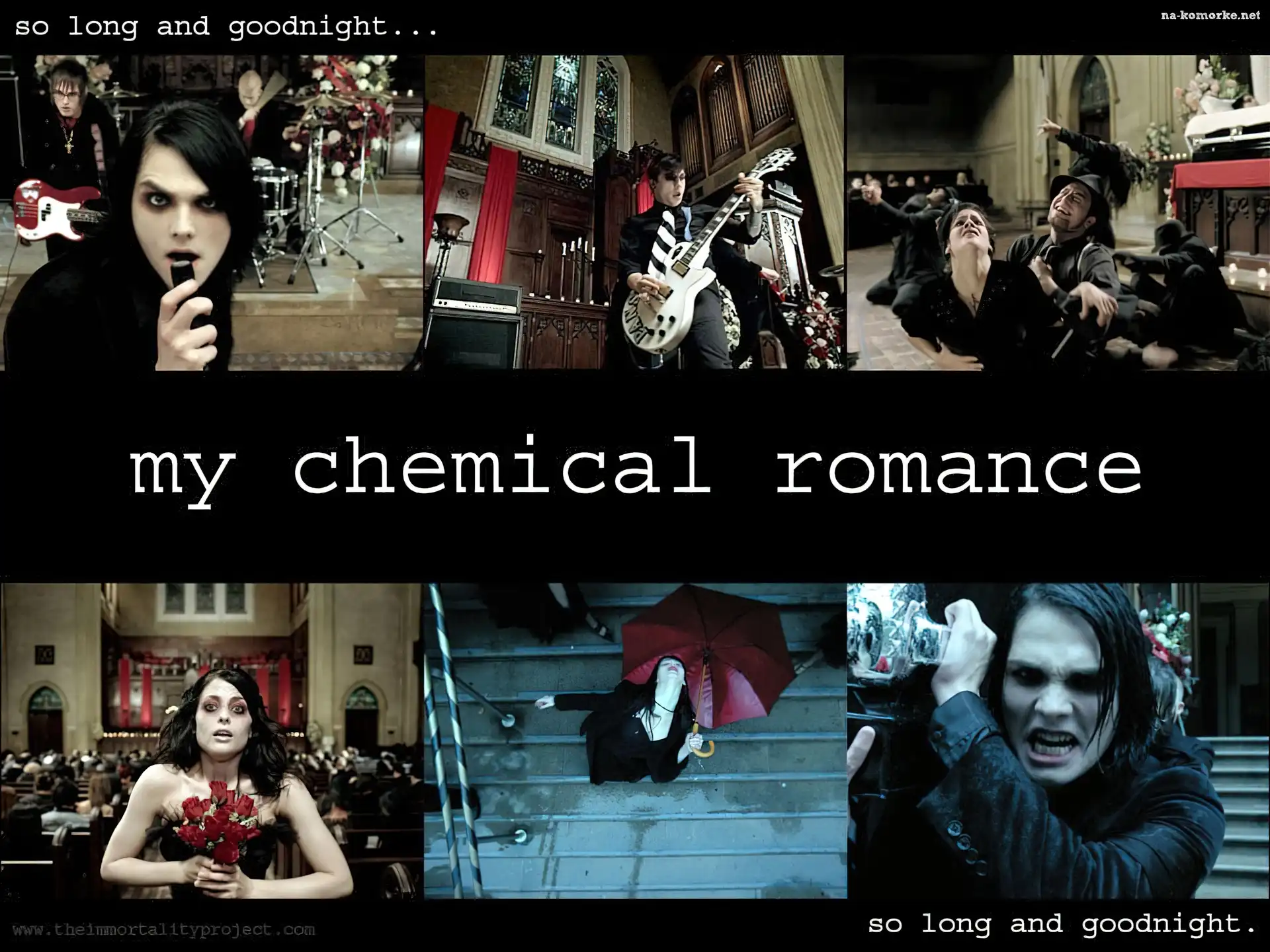 My Chemical Romance, perkusja, kwiaty, gitara