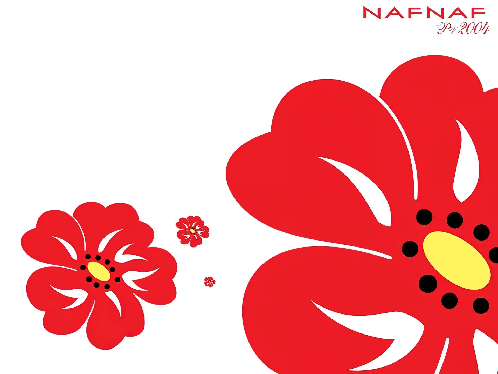 Naf Naf, grafika, czerwone, kwiaty