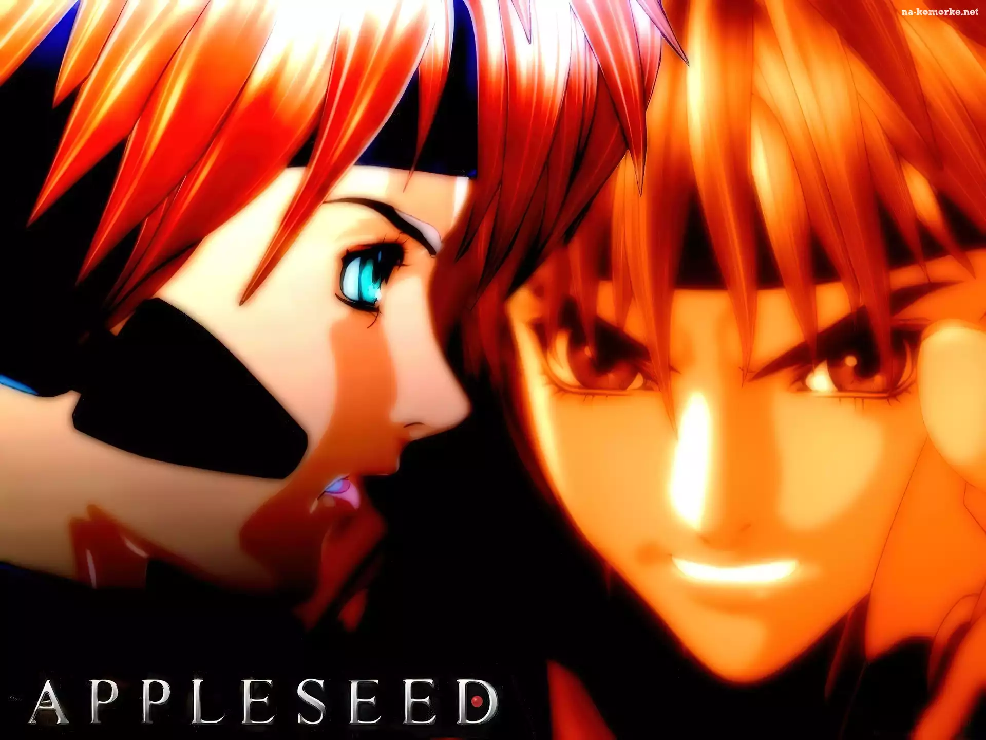 Appleseed, twarze, napis