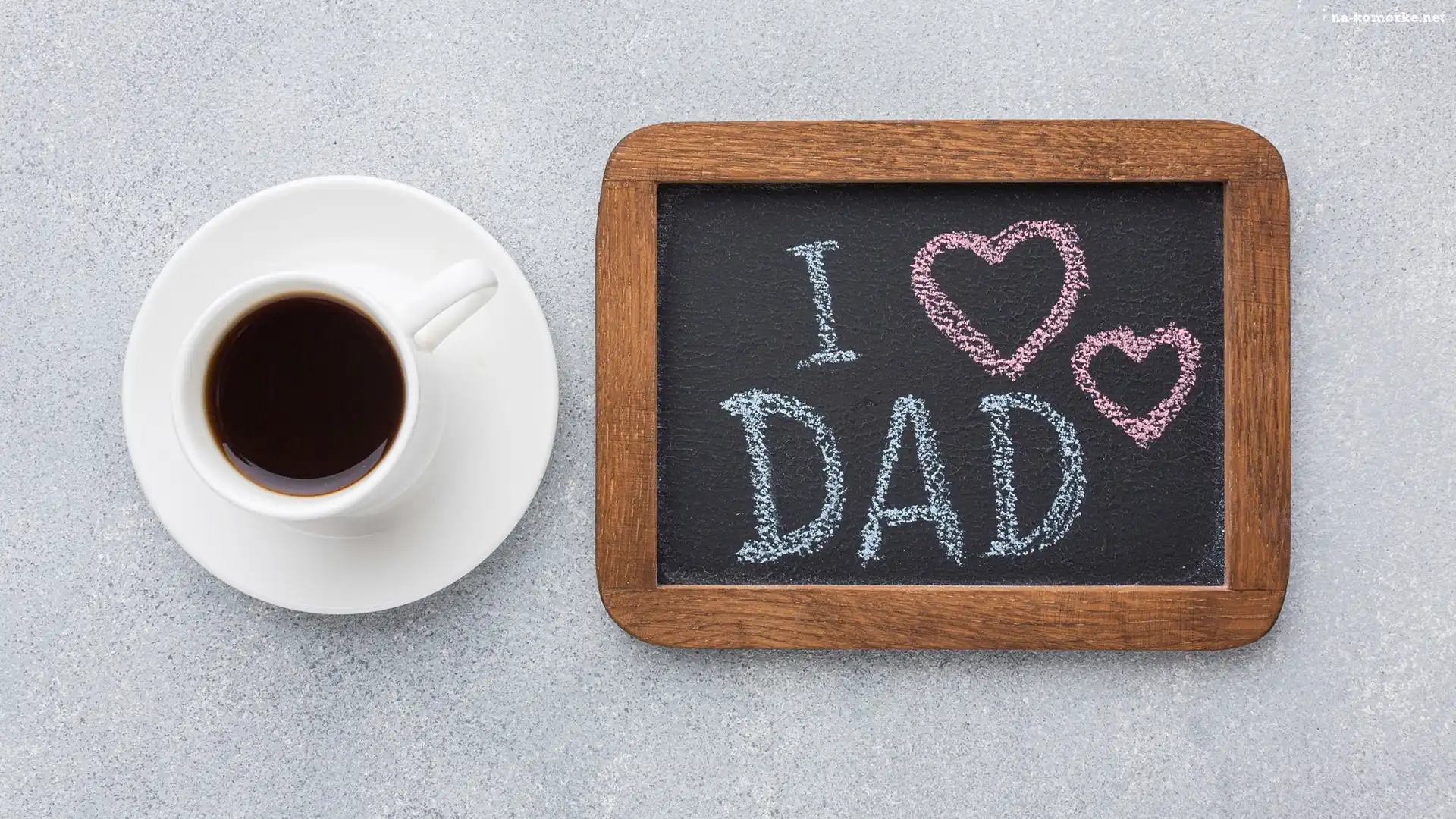 Kawa, I love Dad, Dzień Ojca, Filiżanka, Biała, Tablica, Napis