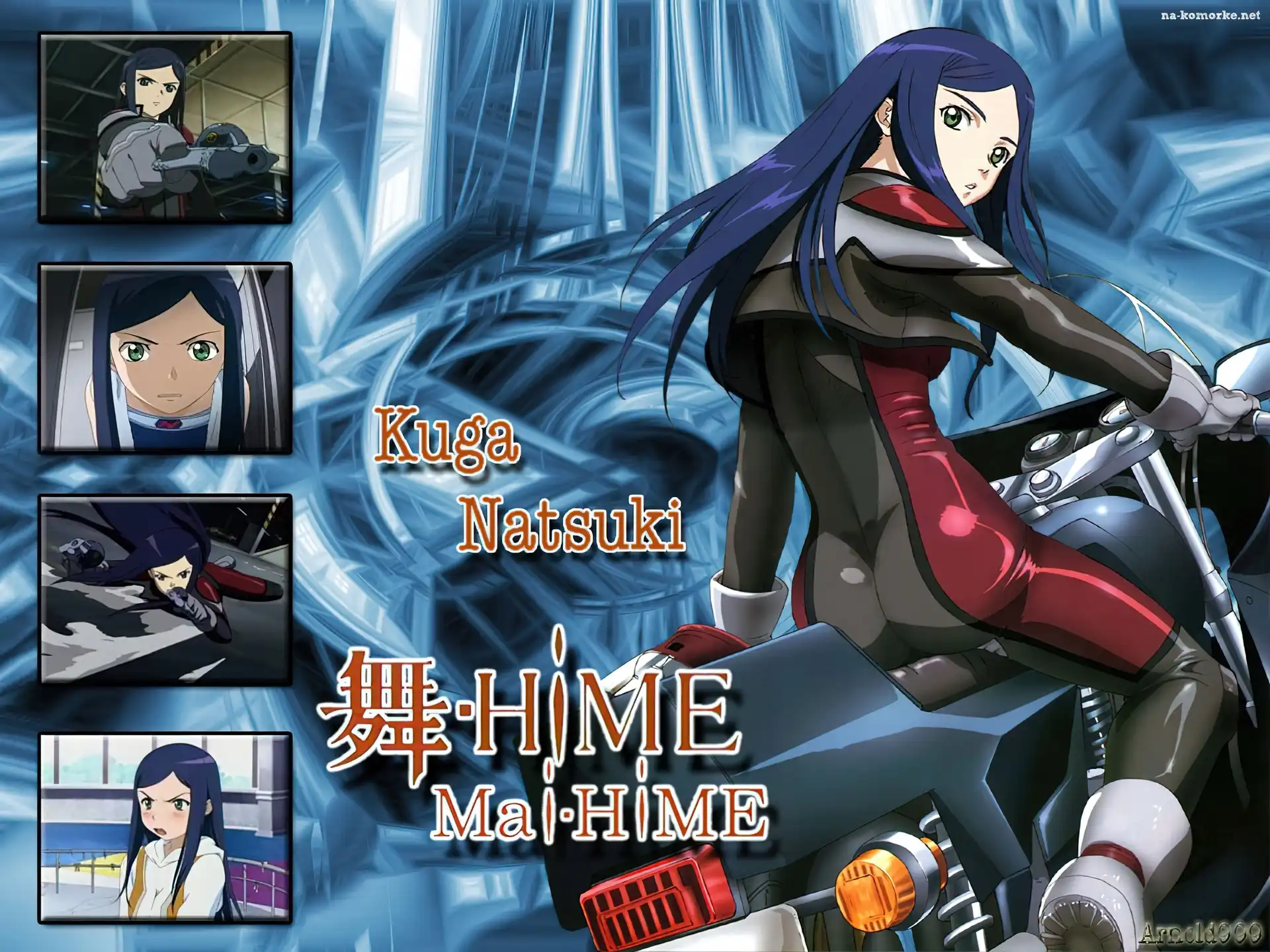 napis, Mai Hime, motocykl, kobieta, ludzie
