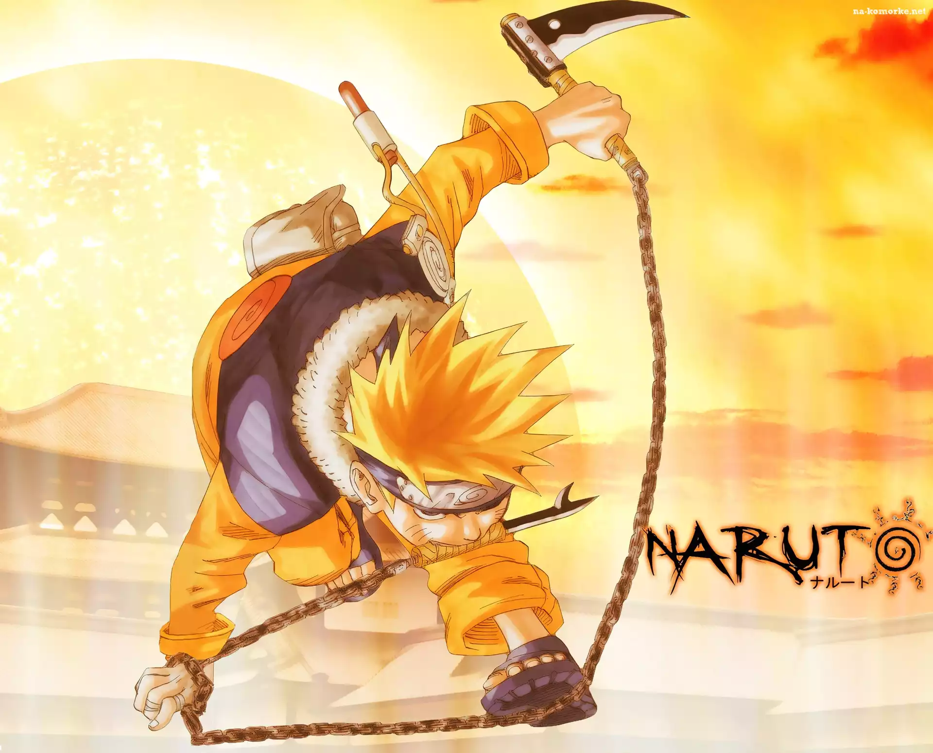 Naruto, sztylet, łańcuch, postać