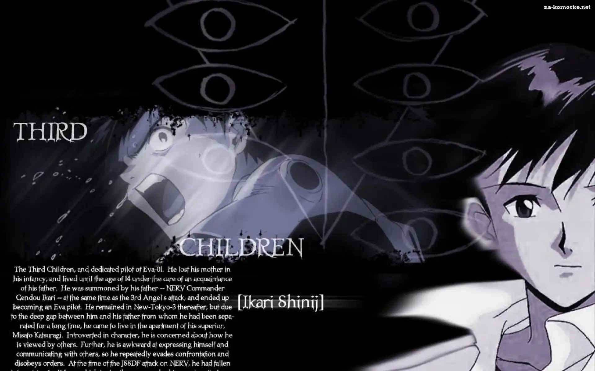 Neon Genesis Evangelion, oczy, twarz