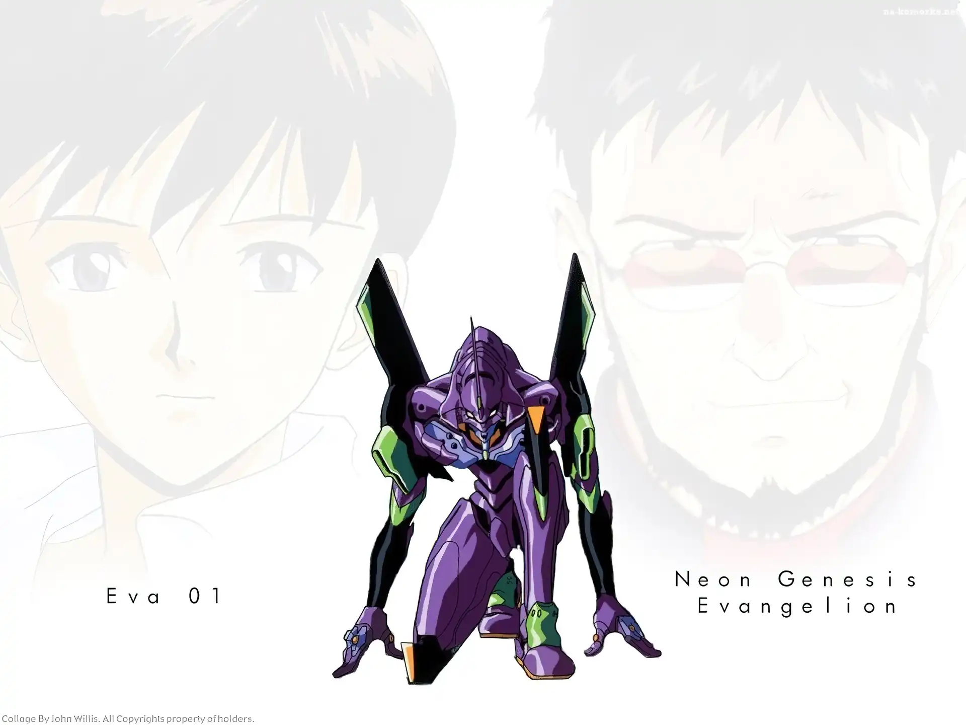 Neon Genesis Evangelion, robot, twarze