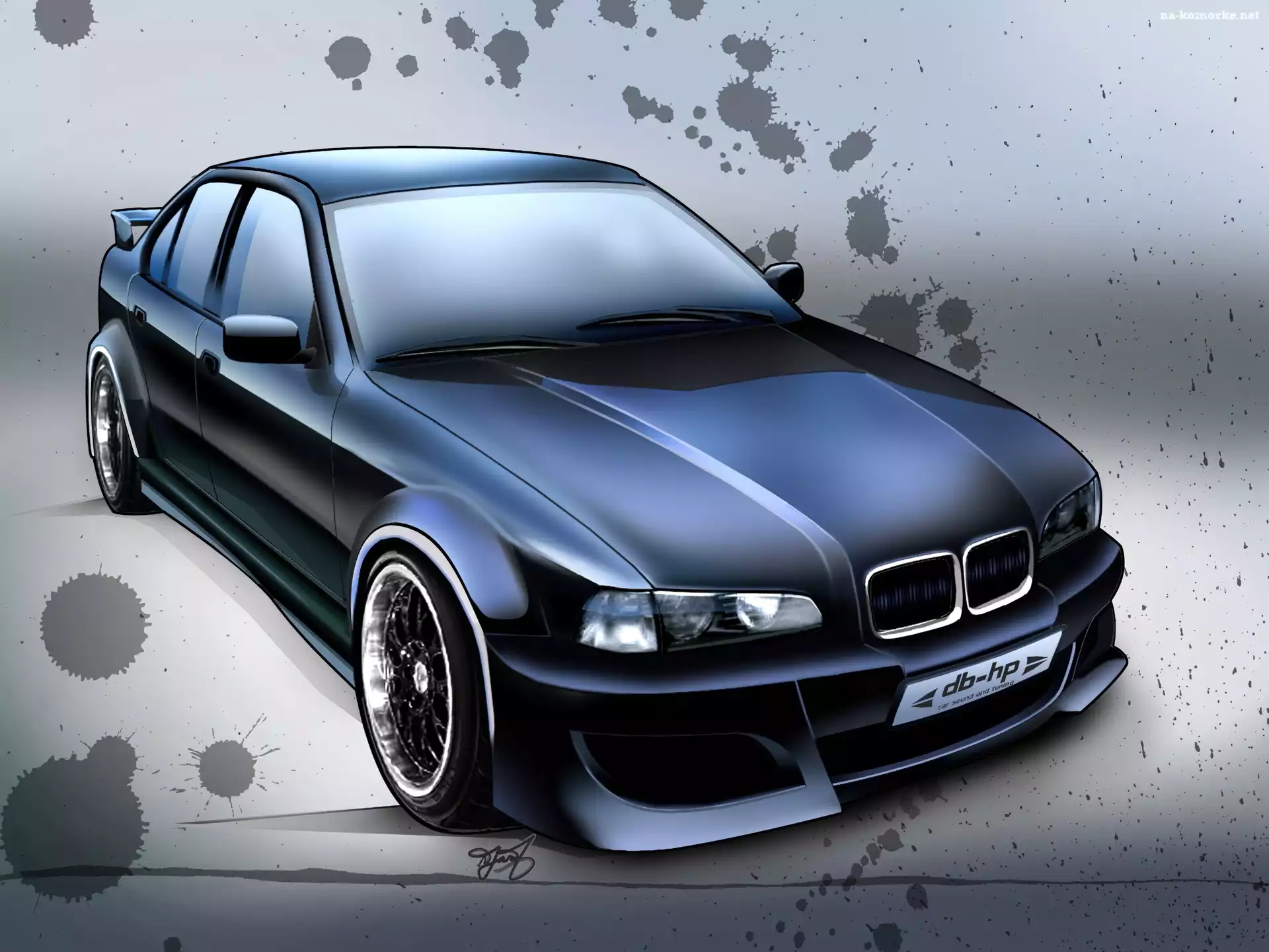 Niebieski, Rysunek, BMW 3, E36