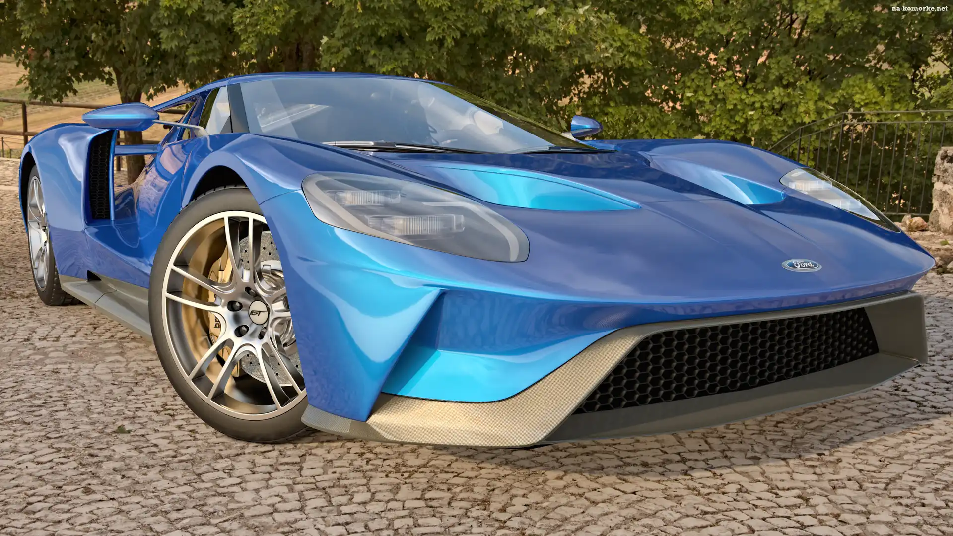 Niebieski, 2017, Supersamochód, Ford GT