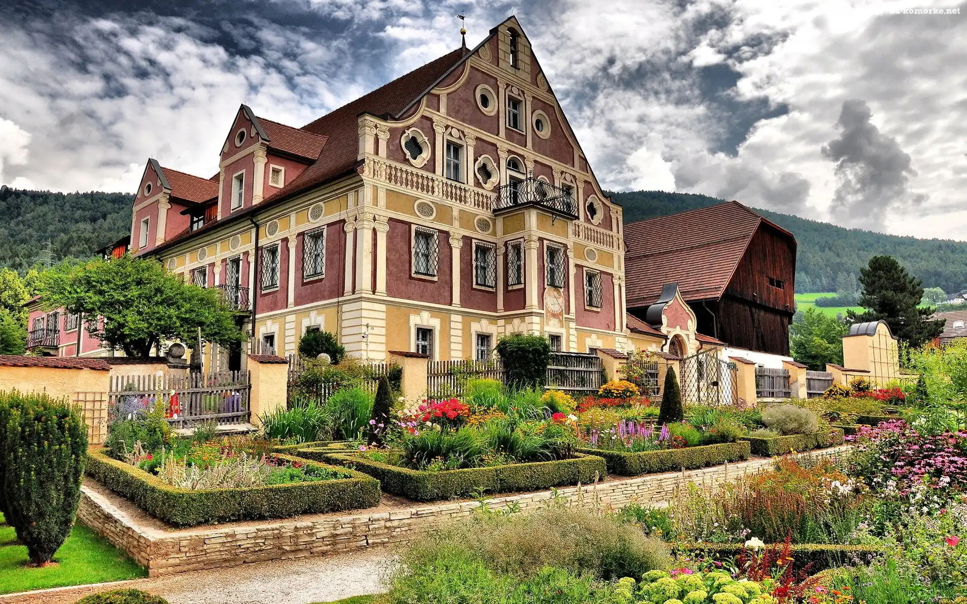 Niebo, Ładny, Dom, Kwiecisty, Ogródek