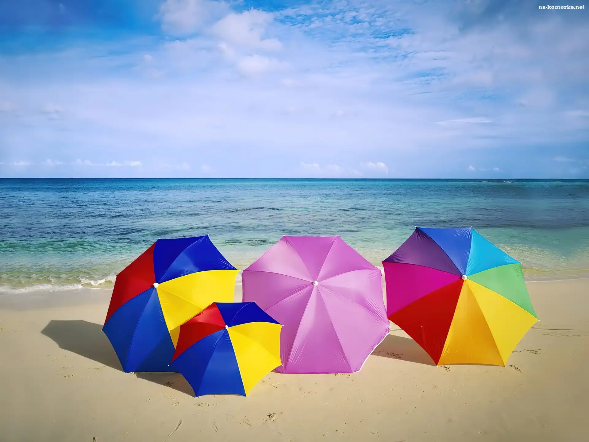 Niebo, Parasole, Morze, Plaża
