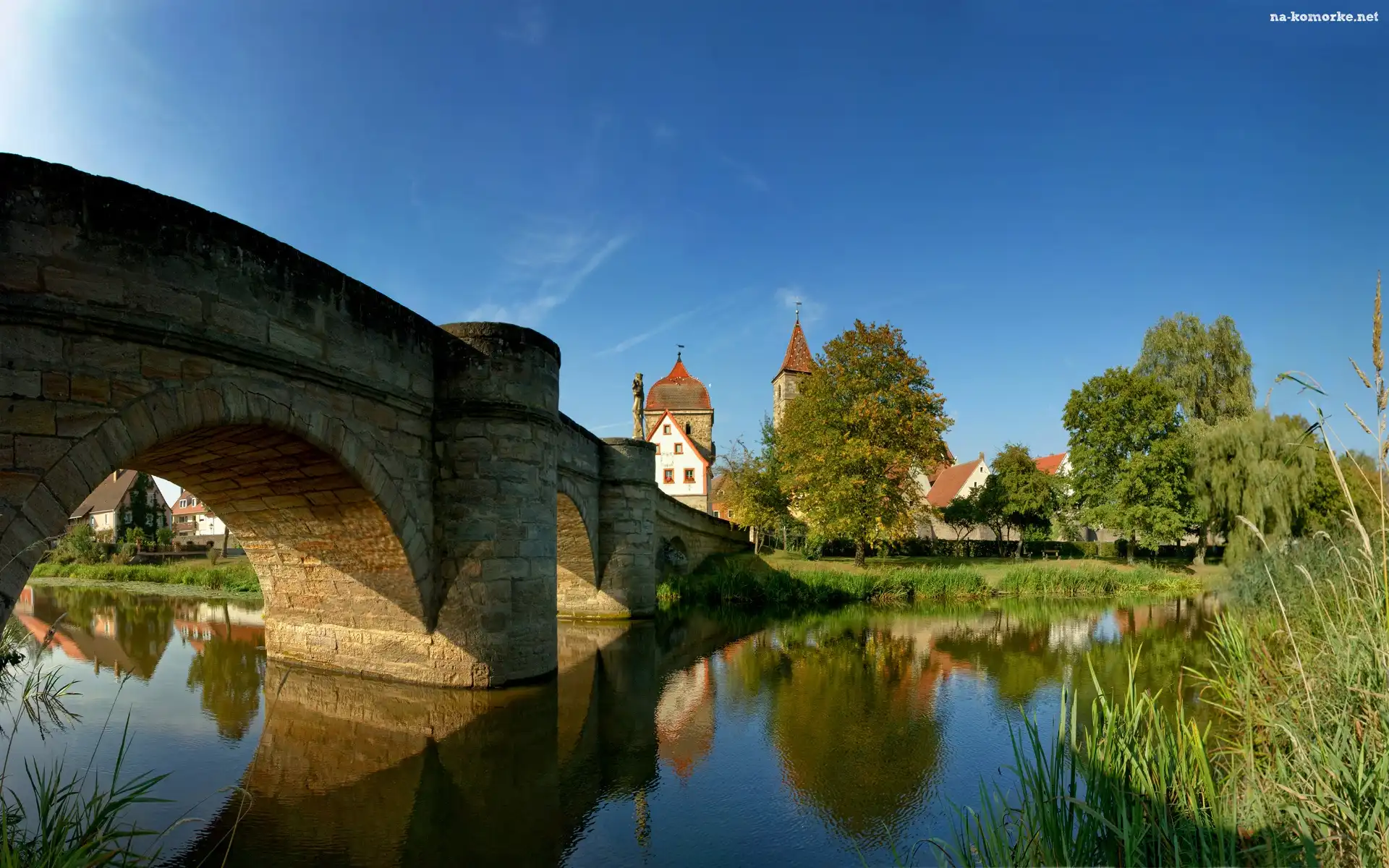Niebo, Kościół, Rzeka, Most