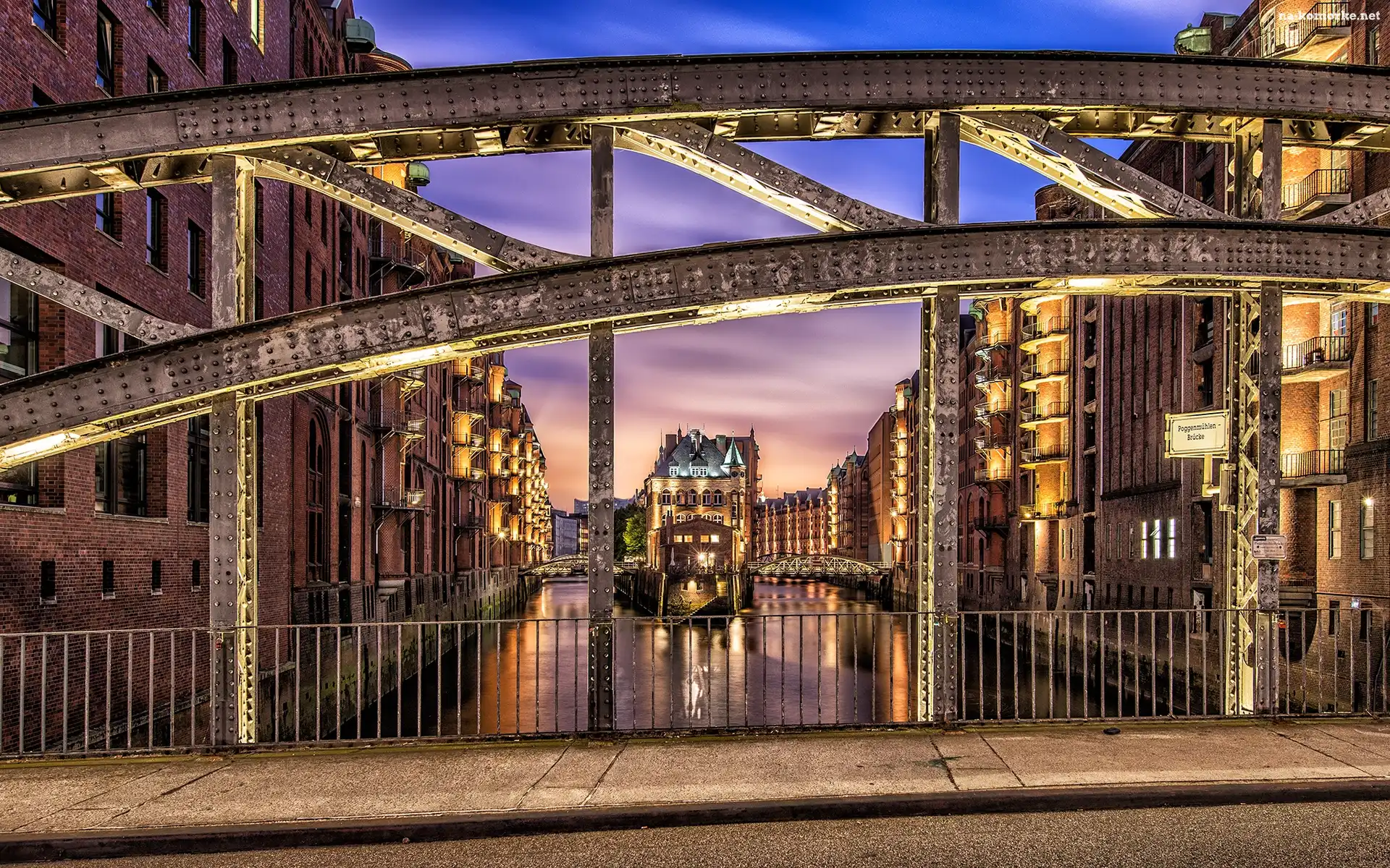Niemcy, Domy, Hamburg, Most
