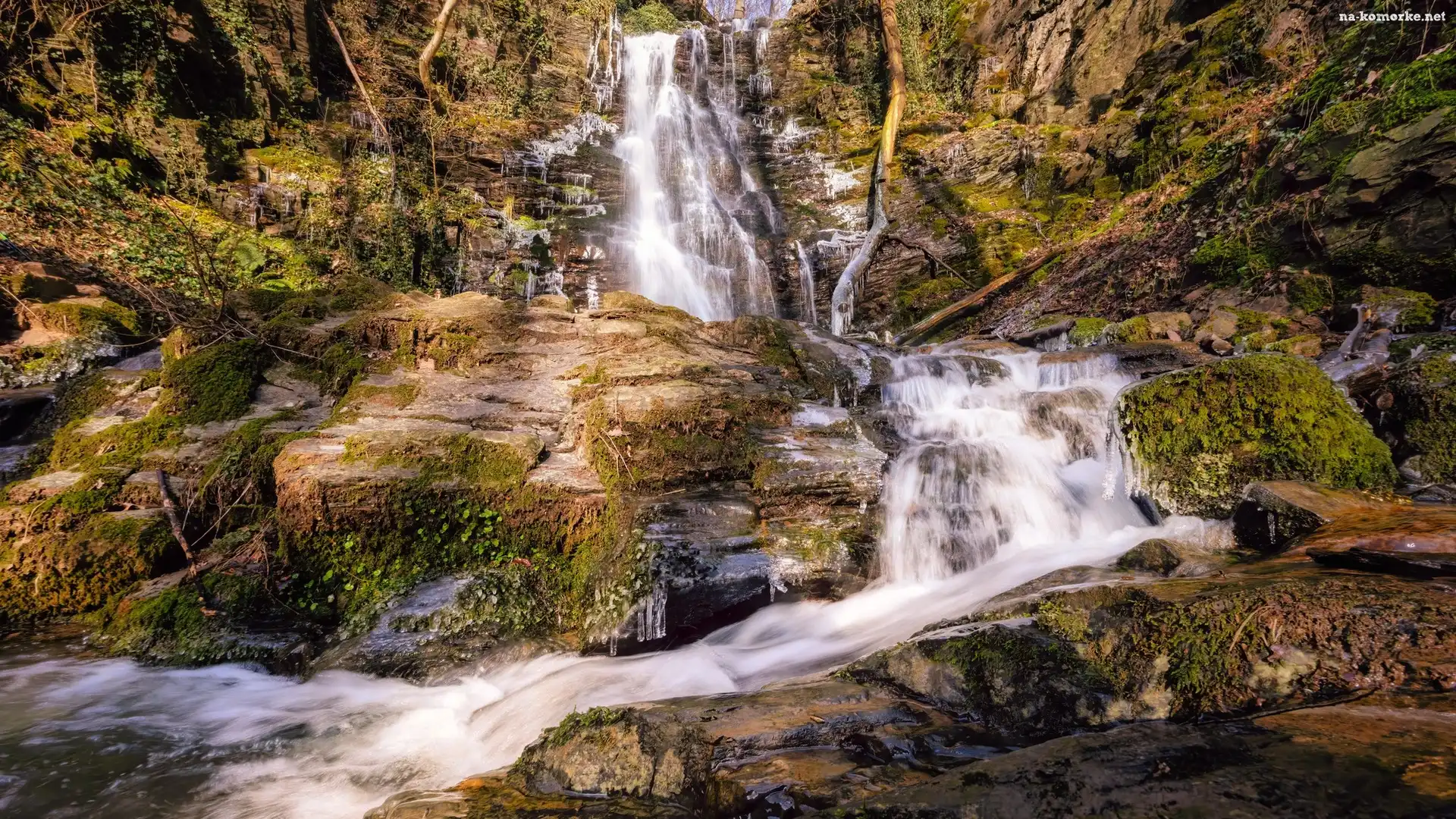 Kliding, Skały, Rzeka, Niemcy, Klidinger Wasserfall, Wodospad