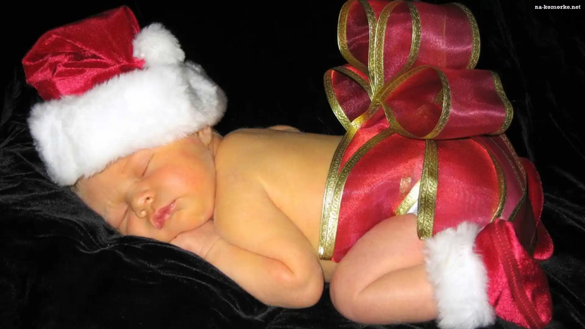 Niemowlę, Anne Geddes, Mikołajek, Kokarda