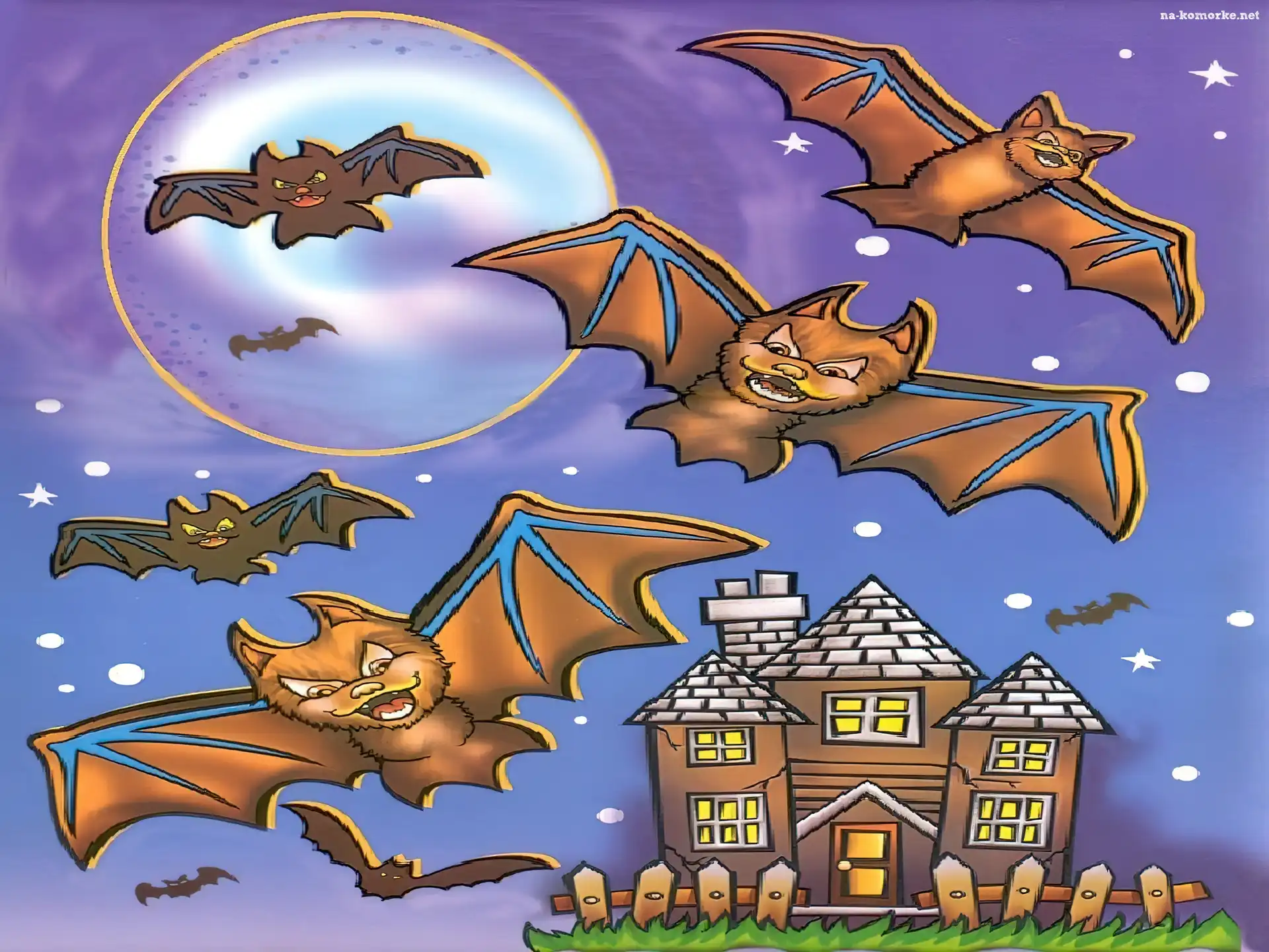 Halloween, domek, nietoperze
