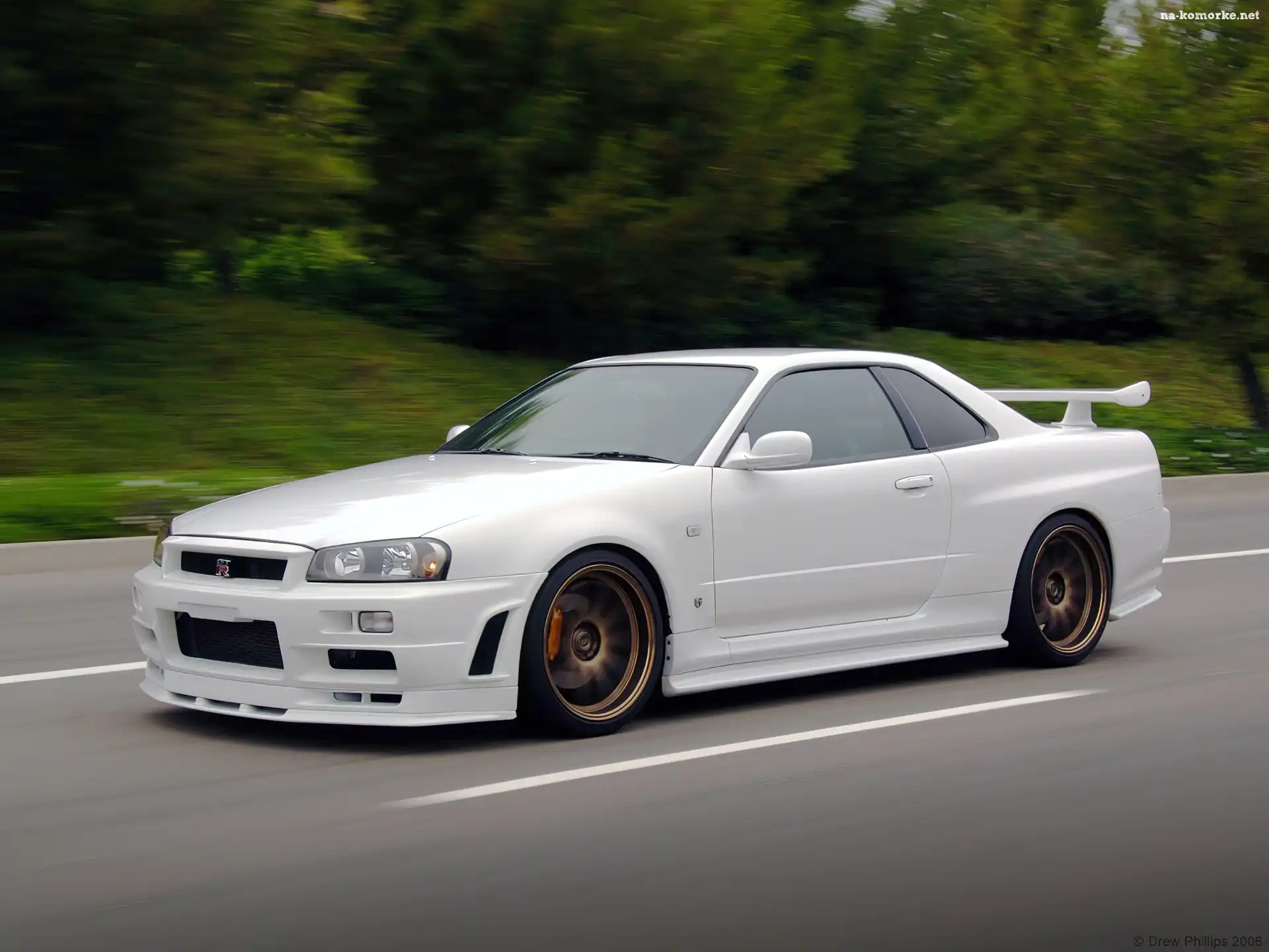 Biały, Nissan, R34
