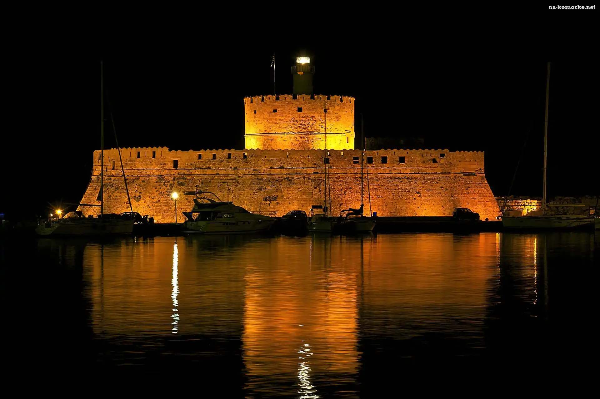 Noc, Fort, Saint Nicolas, Rodos, Woda