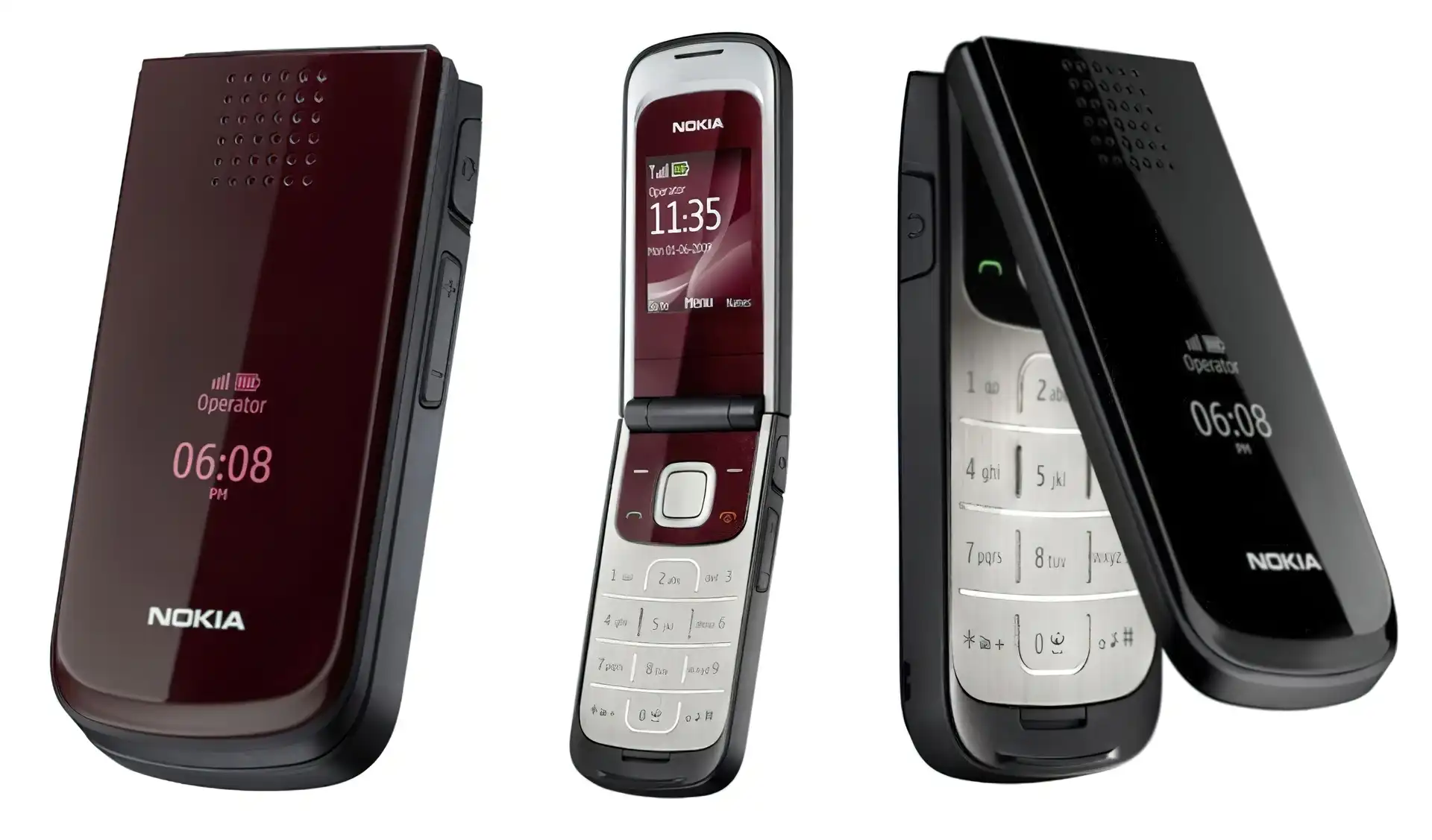 Nokia 7020, Otwarta, BrÄ…zowa, Czarna