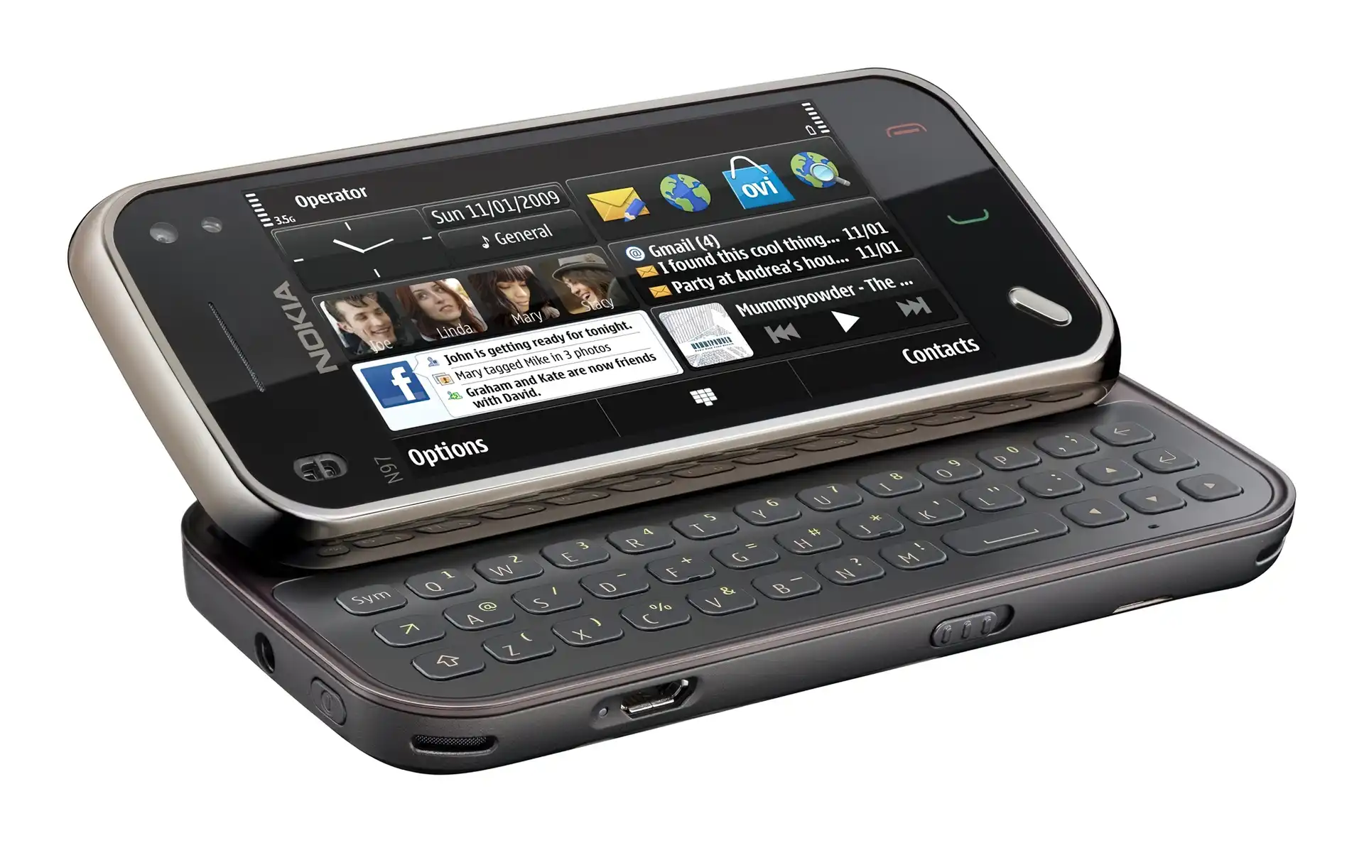 Nokia N97, QWERTY, Czarna