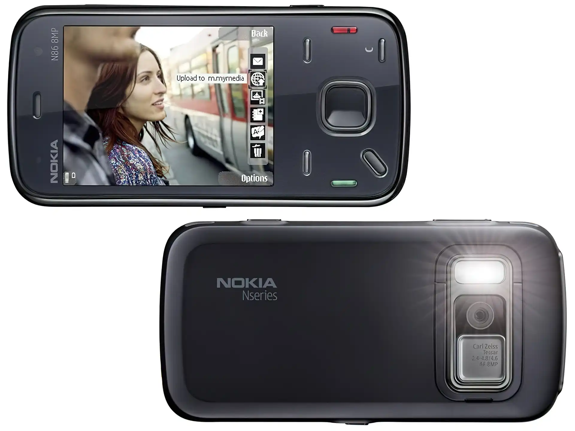 Nokia N86, Flesz, Czarny, Tył
