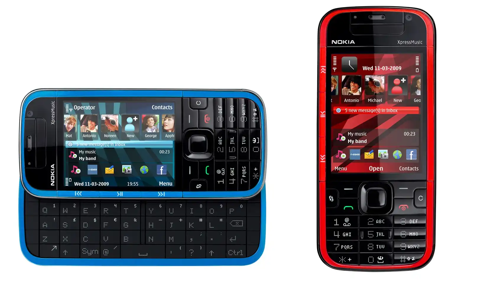 Nokia 5730 XpressMusic, Klawiatura, Niebieska, Czerwona