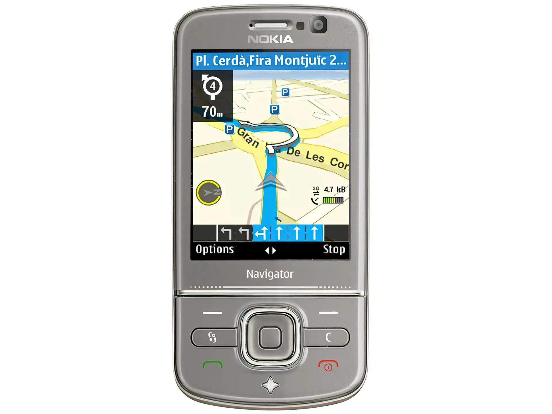 Nokia 6710 Navigator, Srebrna, Bok
