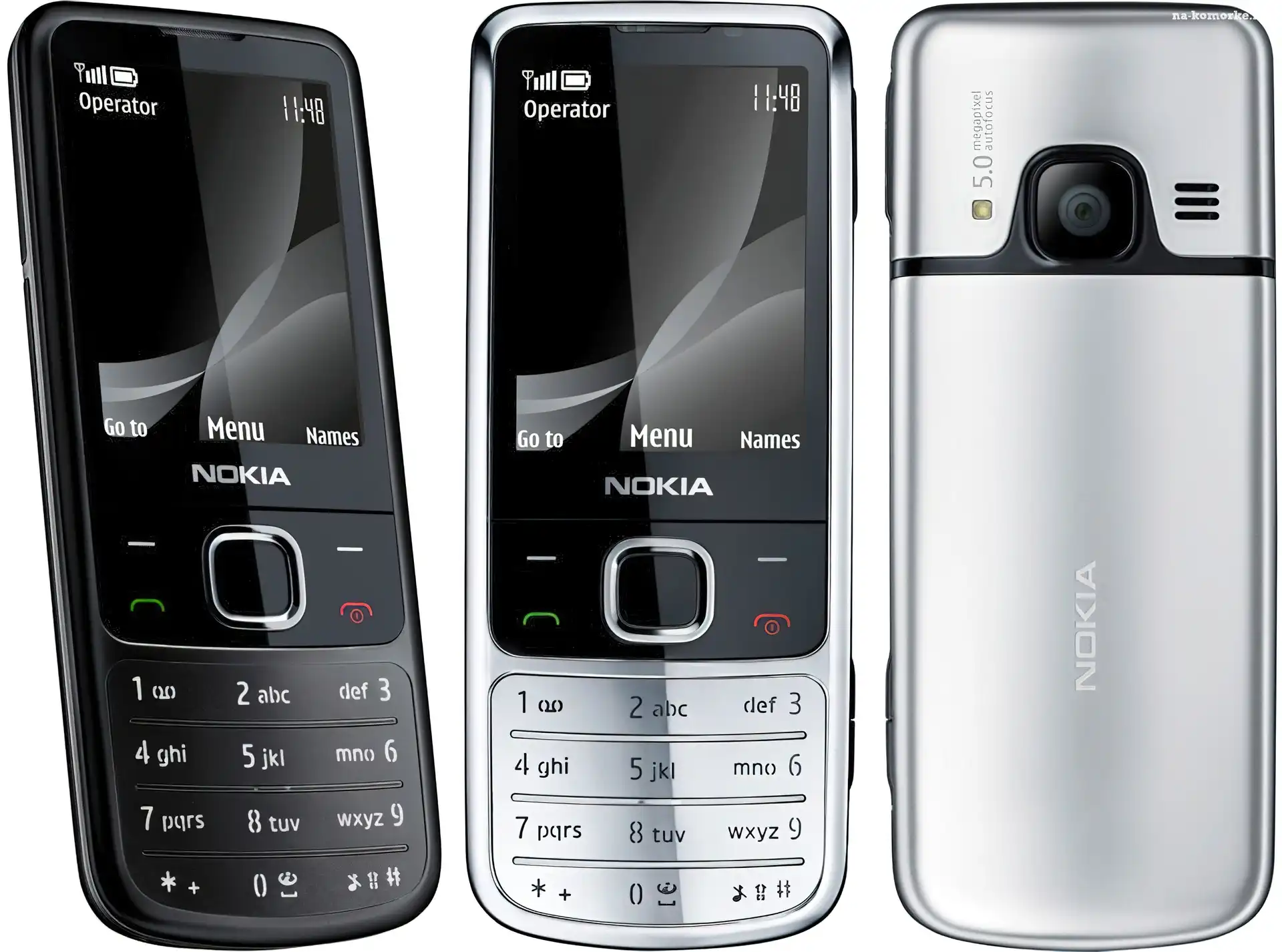 Tył, Nokia 6700 Classic, Czarna, Srebrna, Przód