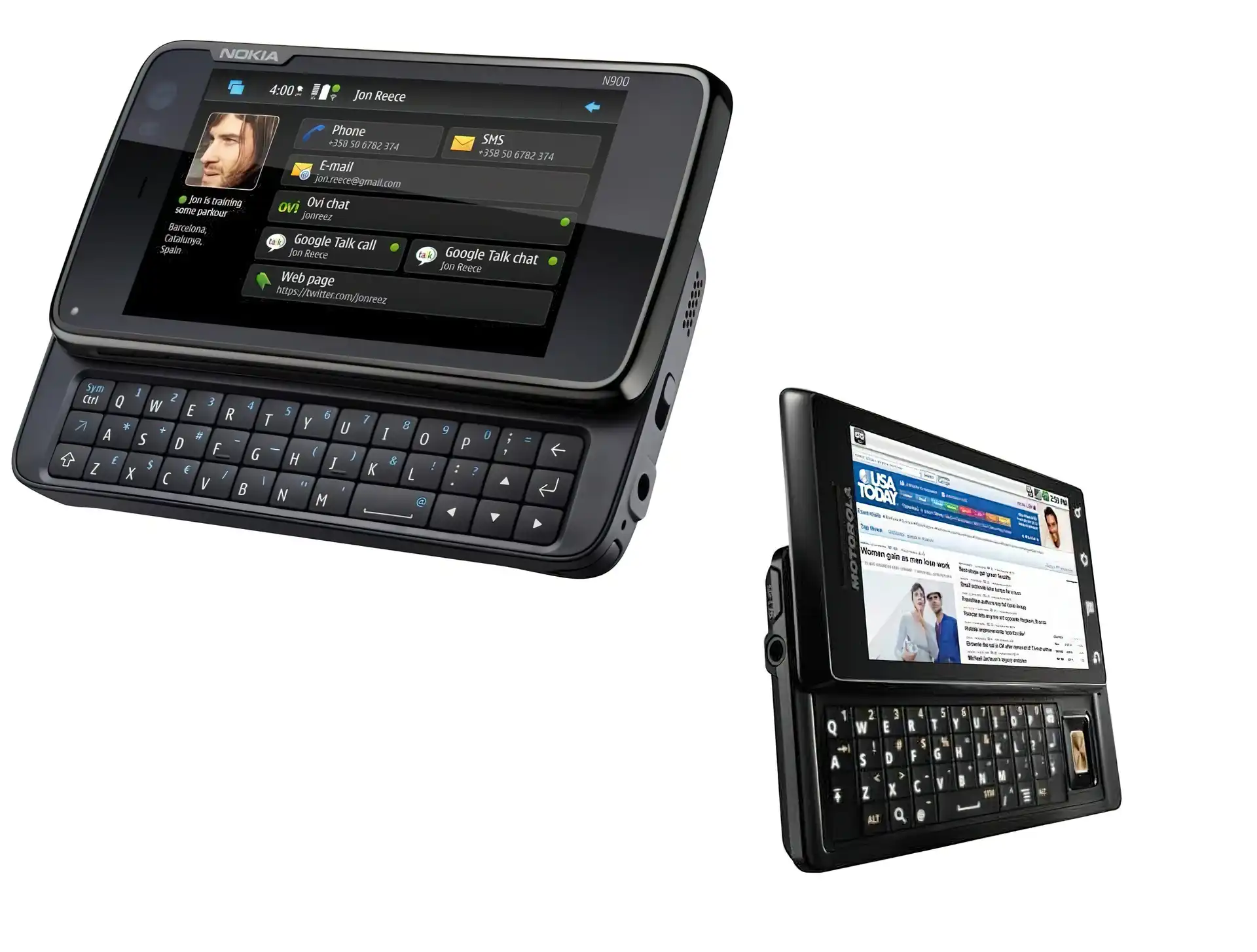 Nokia N900, Profil, Wyświetlacz, Czarny
