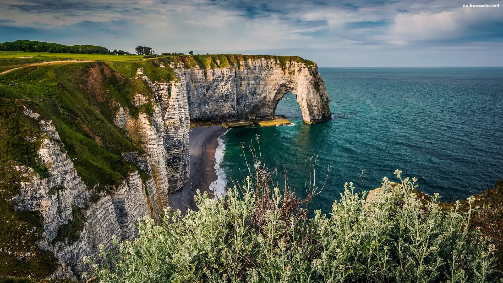 Wybrzeże Alabastrowe, Normandia, Klify, Francja, Cote d Albatre, Skały, Morze, Etretat