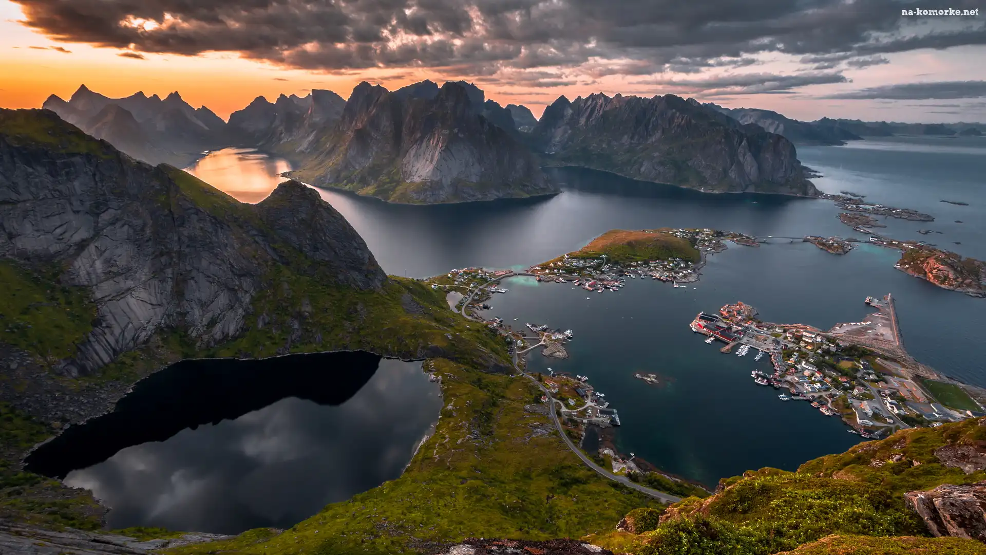 Wioska Hamnoy, Lofoty, Góry, Norwegia, Wioska Reine, Morze Norweskie