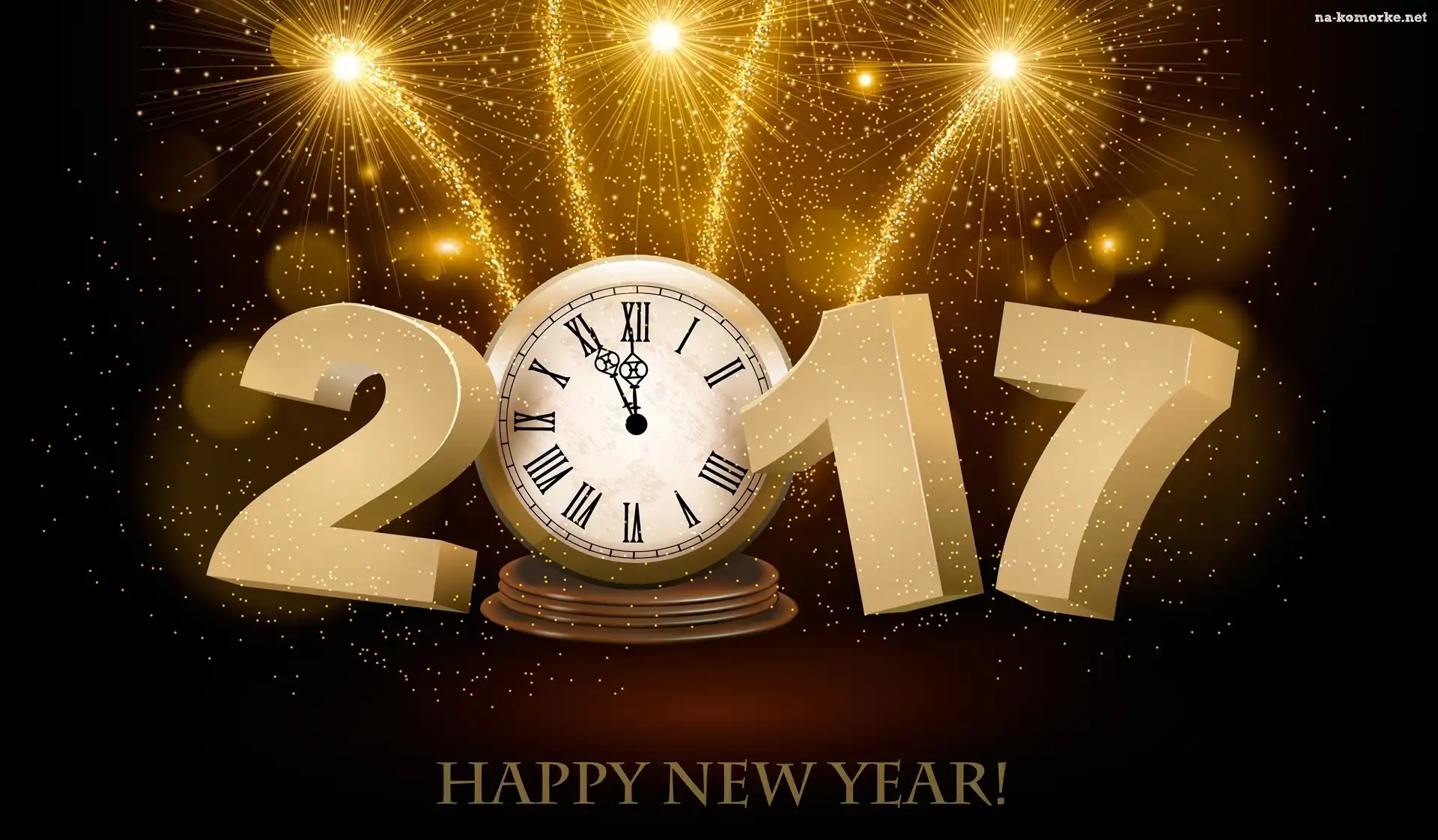 Nowy Rok 2017, Fajerwerki, Zegar