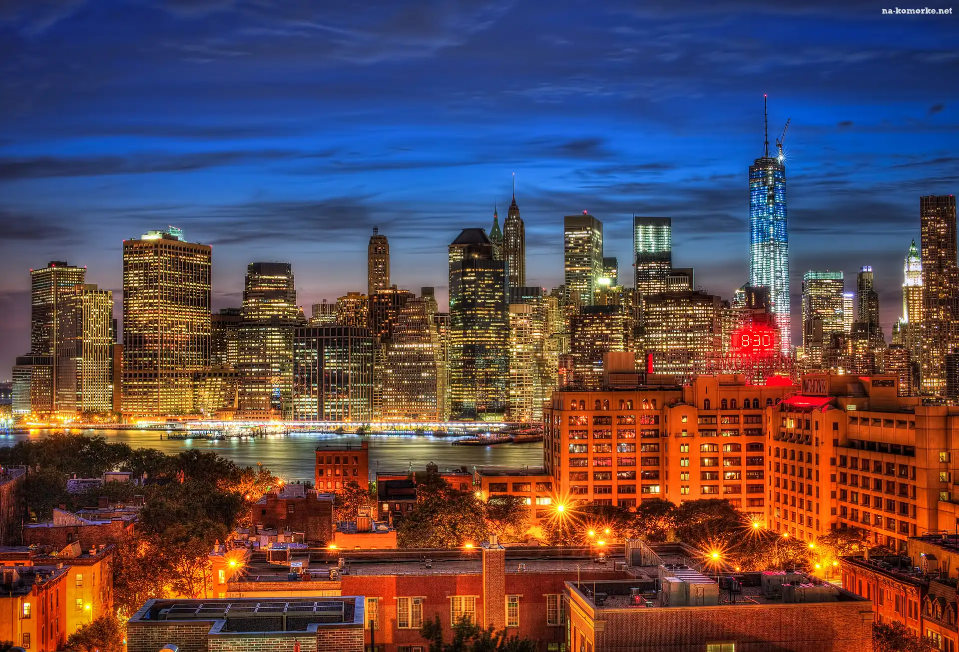 Noc, Nowy Jork, USA, World Trade Center, Manhattan