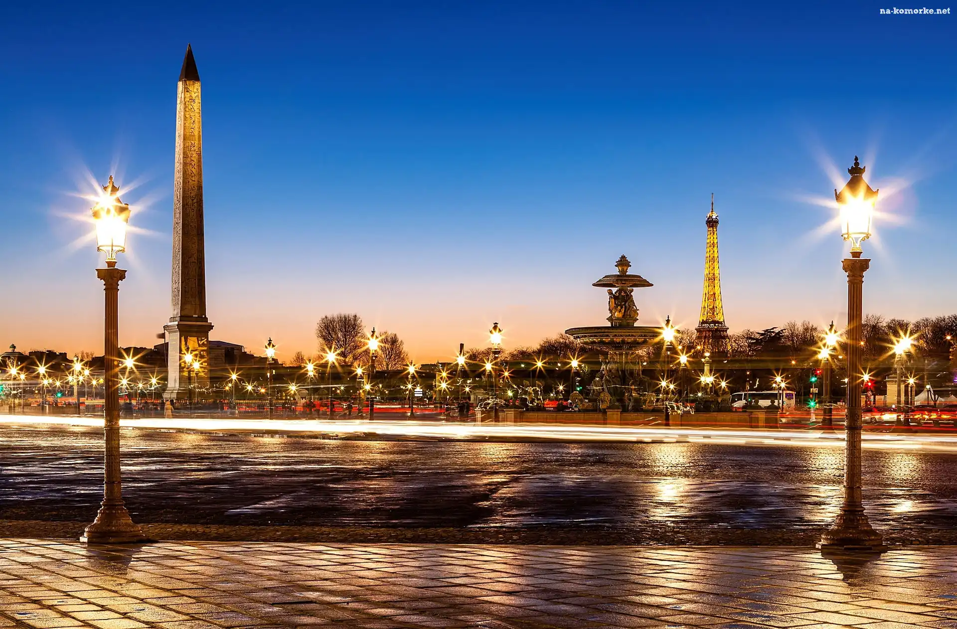 Wieża Eiffla, Paryż, Francja, Plac de la Concorde, Obelisk