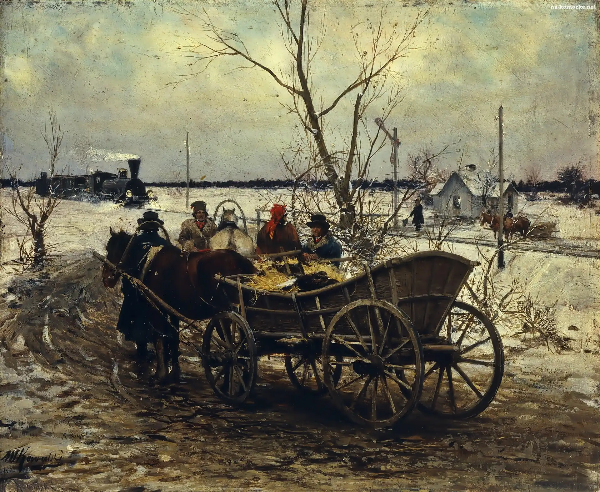 W Oczekiwaniu, Wierusz, Alfred, Obraz, Kowalski, Na PociÄ…g