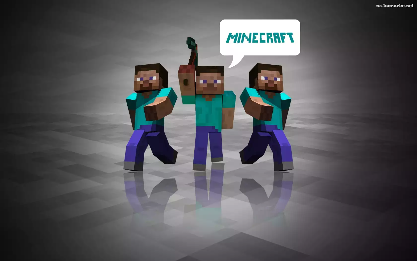 Odblask, Minecraft, Steve, Ludzie, Kilof