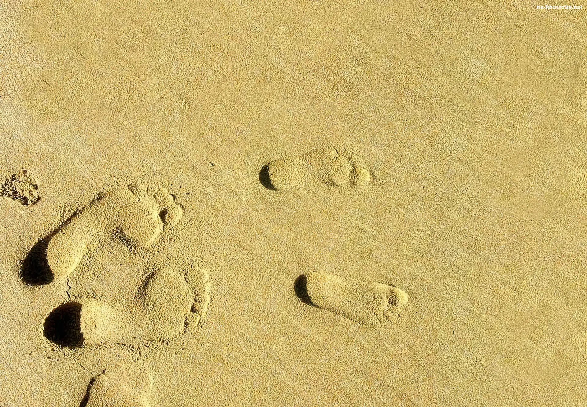 Odciski, Piasek, Stóp, Plaża