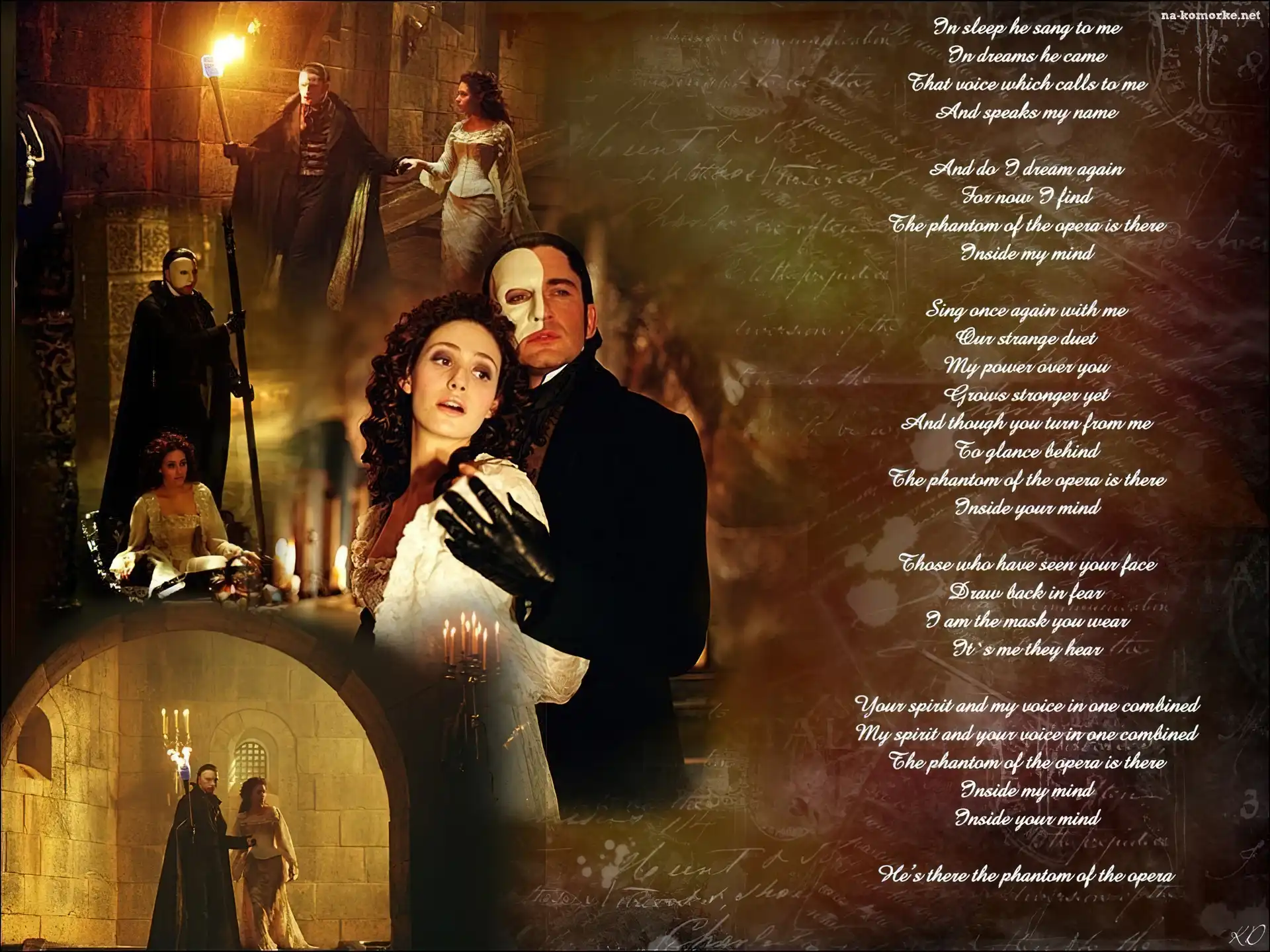 Phantom Of The Opera, pochodnia, wiersz, postacie