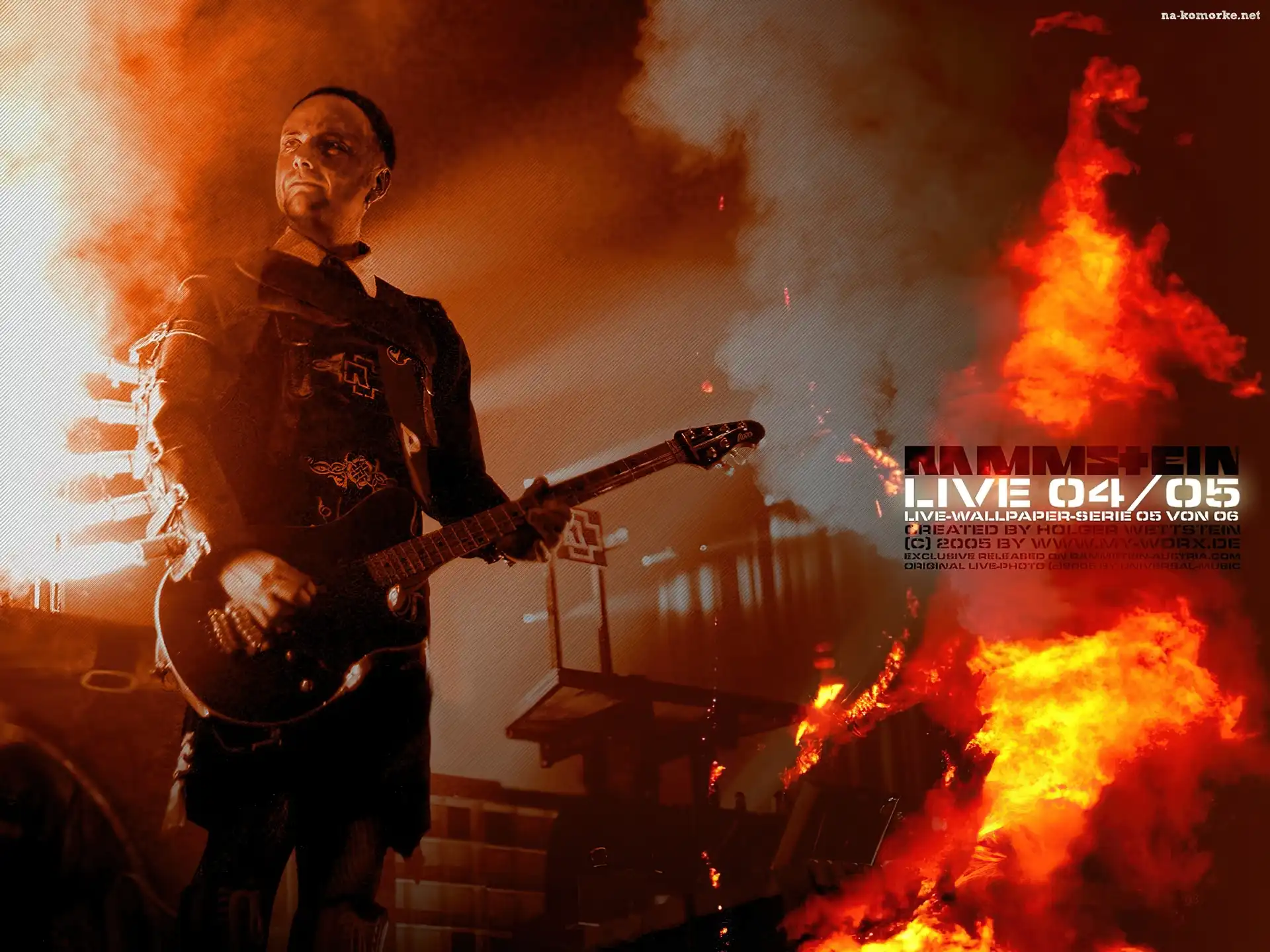 Rammstein, ogień, gitara