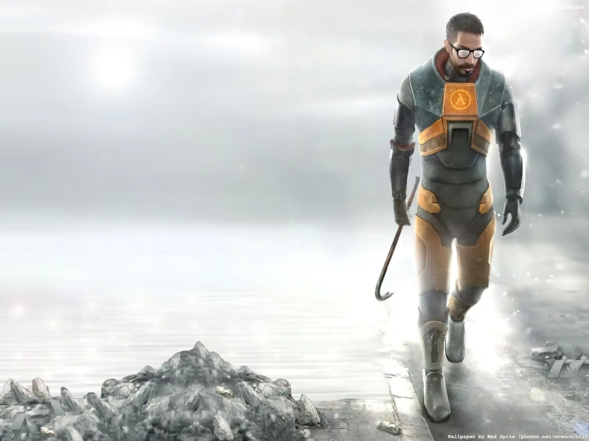 mężczyzna, okulary, łom, Half Life 2, postać